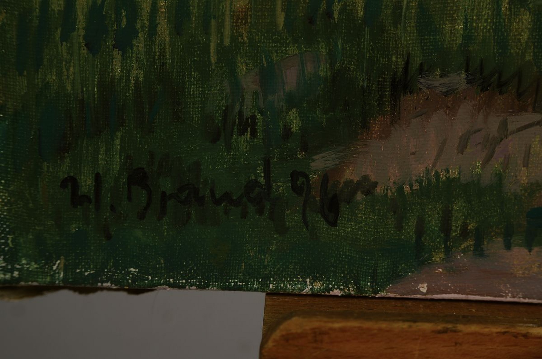 Detail a: Werner Brand, 1933-2021, Blühender Obstbaum, Öl/Lwd, links unten signiert und dat. 96, ca. 100x60cm