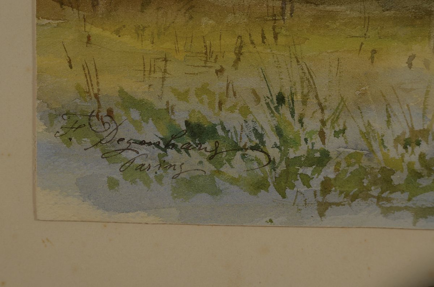 Detail a: Franz Hugo Degenhard, 1866 München-1901, Landschaft bei Pasing, Aquarell, signiert, Ortsbezeichnung, ca. 22x29.5cm, PP, u.Gl., R. ca. 31x41cm