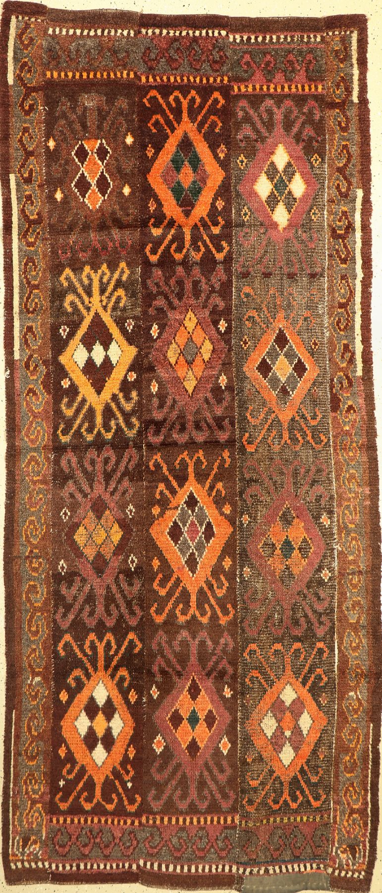 Djulchir(Schlafteppich), Usbekistan, 19 Jhd, Wolle auf Wolle(5 Bahnig), ca. 284 x 123 cm, EHZ: 4