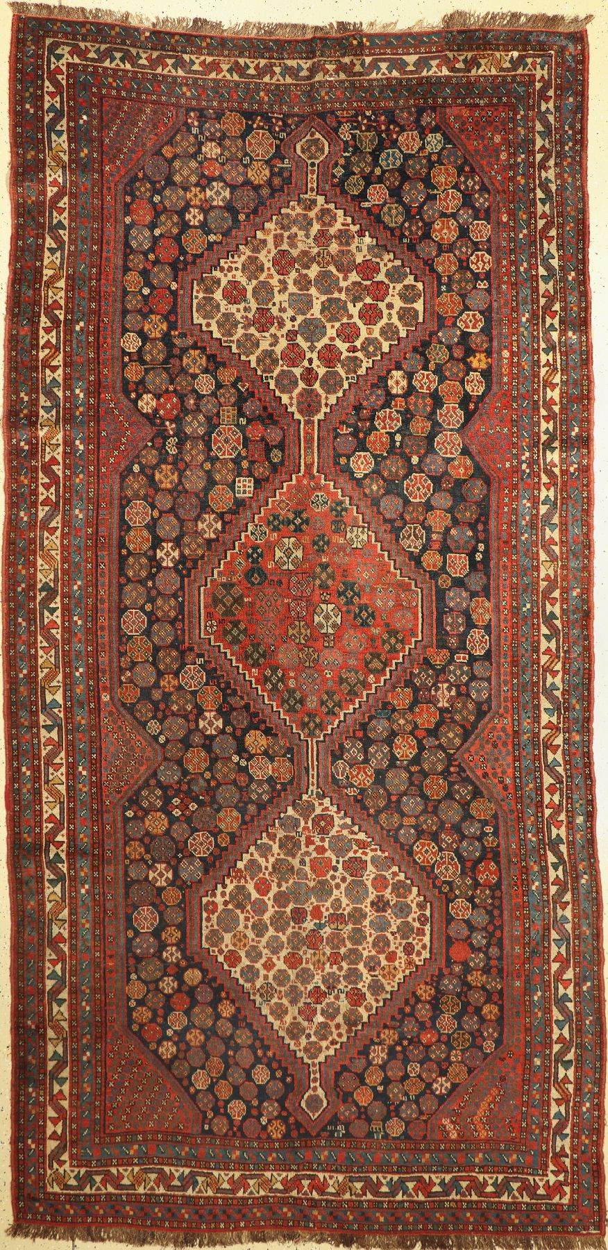 Antiker Khamseh, Persien, um 1900, Wolle auf Wolle, ca. 350 x 172 cm, EHZ: 3
