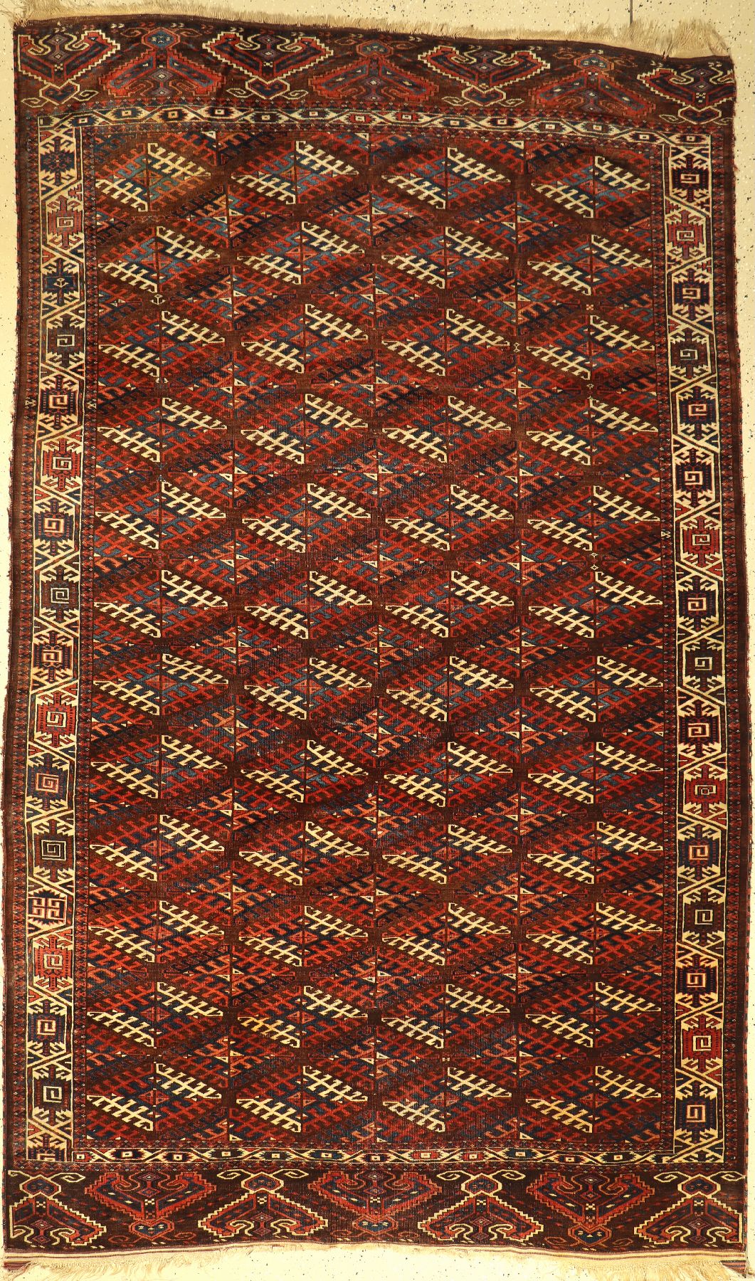Antiker Yomud, Turkmenistan, um 1900, Wolleauf Wolle, ca. 340 x 206 cm, EHZ: 4-5