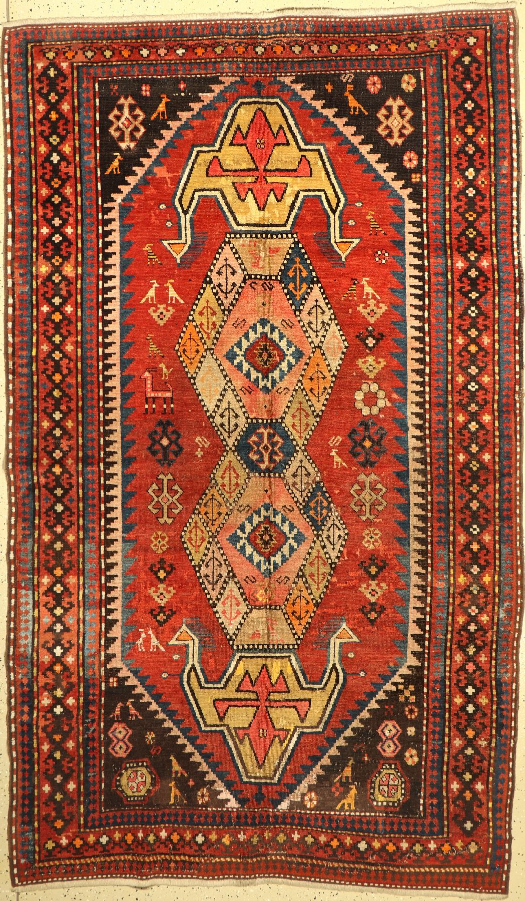 Antiker Kazak, Kaukasus, um 1900, Wolle aufWolle, ca. 267 x 154 cm, EHZ: 4