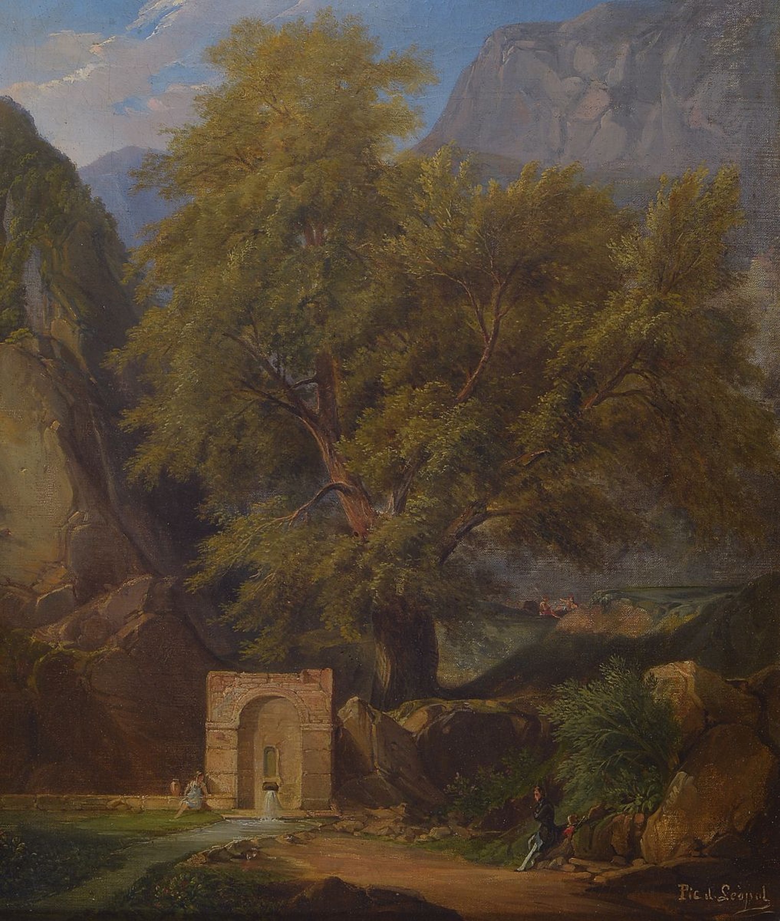 Andreas Pic, sign. Pic de Leopol, 1789 Lemberg- nach 1860 Madrid, Landschaftsmaler u. Litograph, Studium in Paris bei Jean-Victor Bertin u. Achille ...