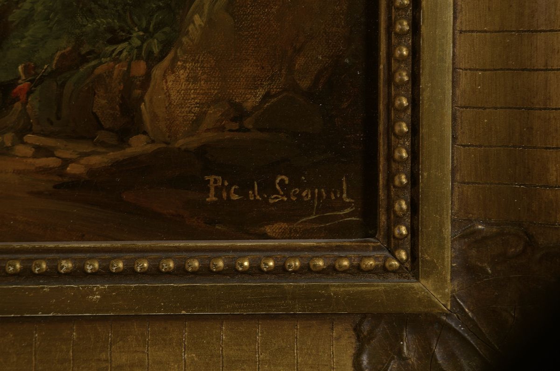 Detail a: Andreas Pic, sign. Pic de Leopol, 1789 Lemberg- nach 1860 Madrid, Landschaftsmaler u. Litograph, Studium in Paris bei Jean-Victor Bertin u. Achille ...