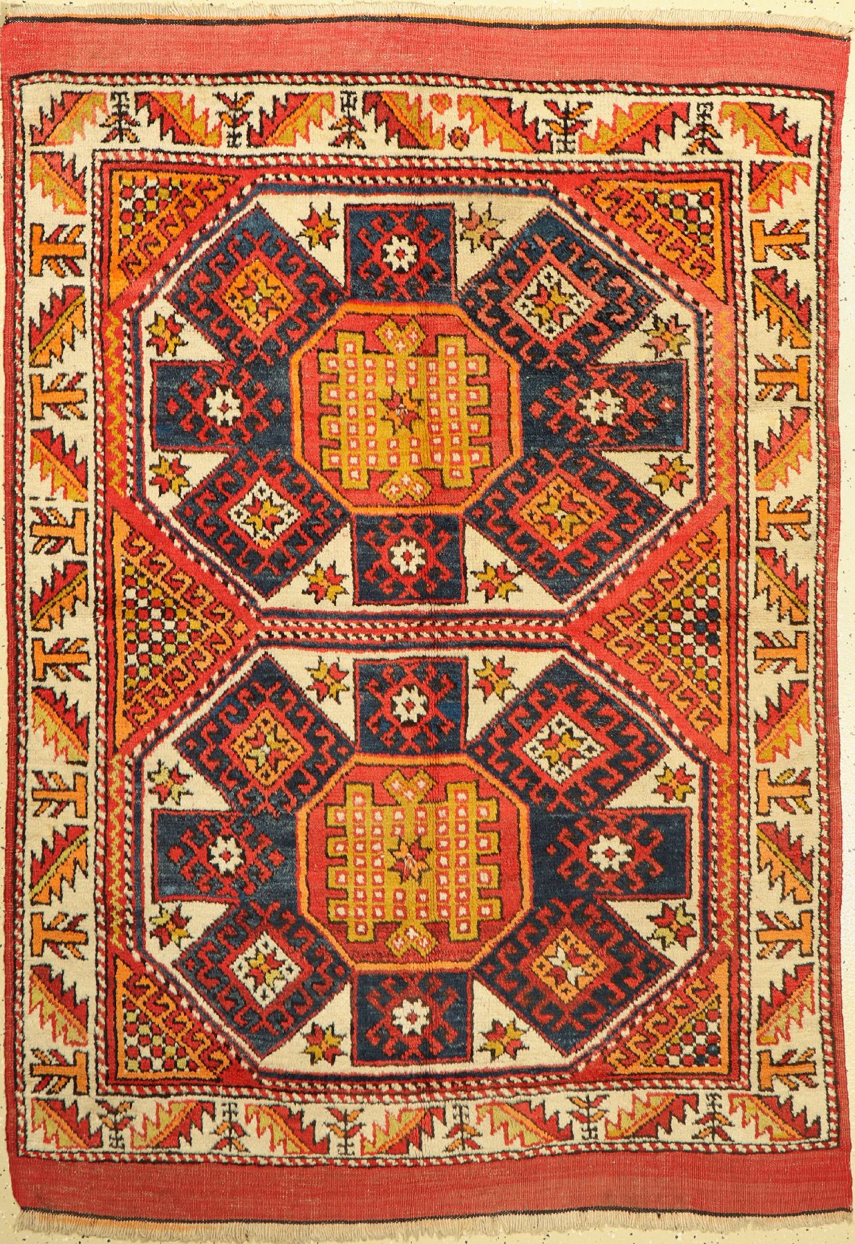 Bergama alt, Türkei, um 1940, Wolle auf Wolle, ca. 190 x 135 cm, EHZ: 2-3