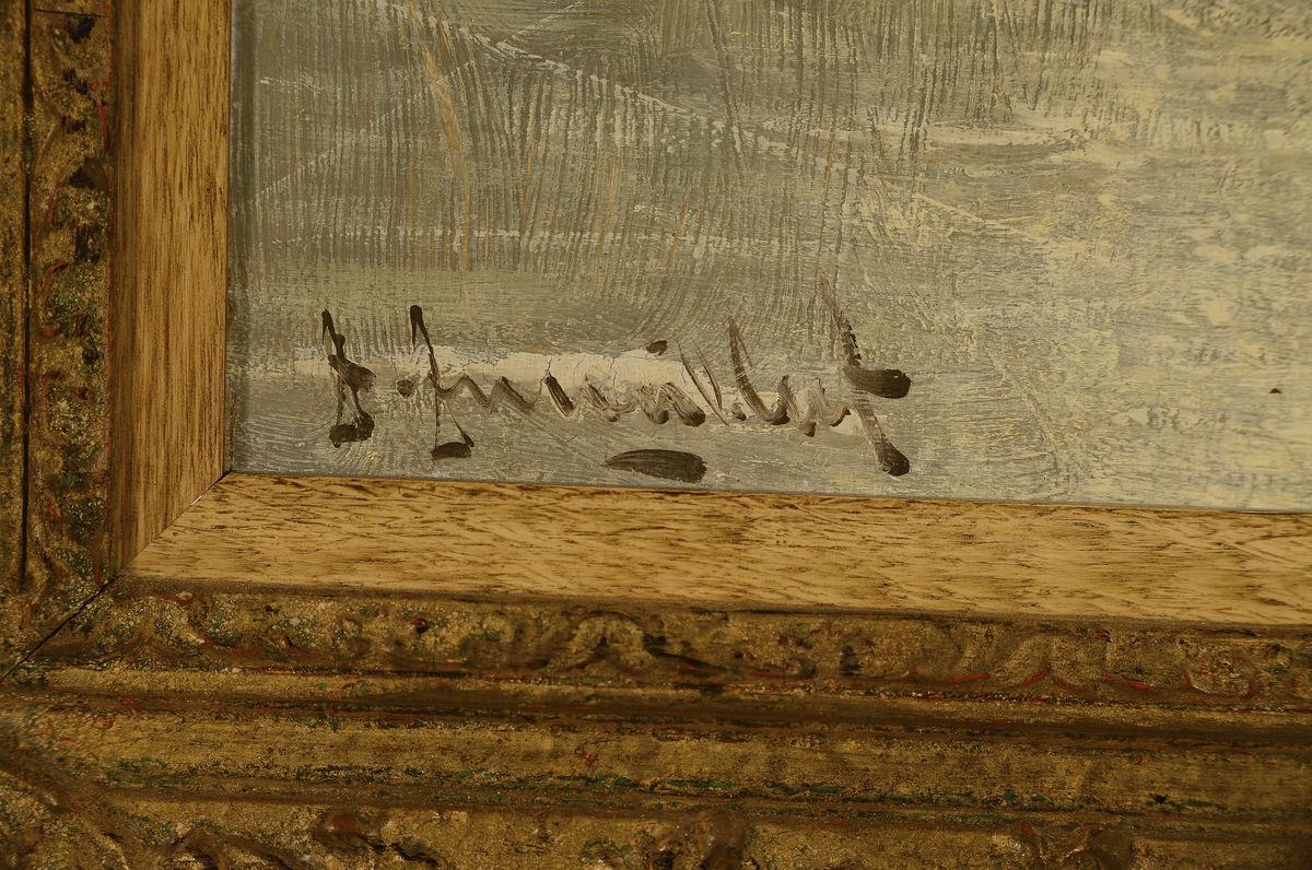Detail a: Johann Jungblut, 1860 Saarburg - 1912 Düsseldorf, Düsseldorfer Schule; Kunstgewerbler bei Villeroy & Boch in Mettlach, autodidaktische ...