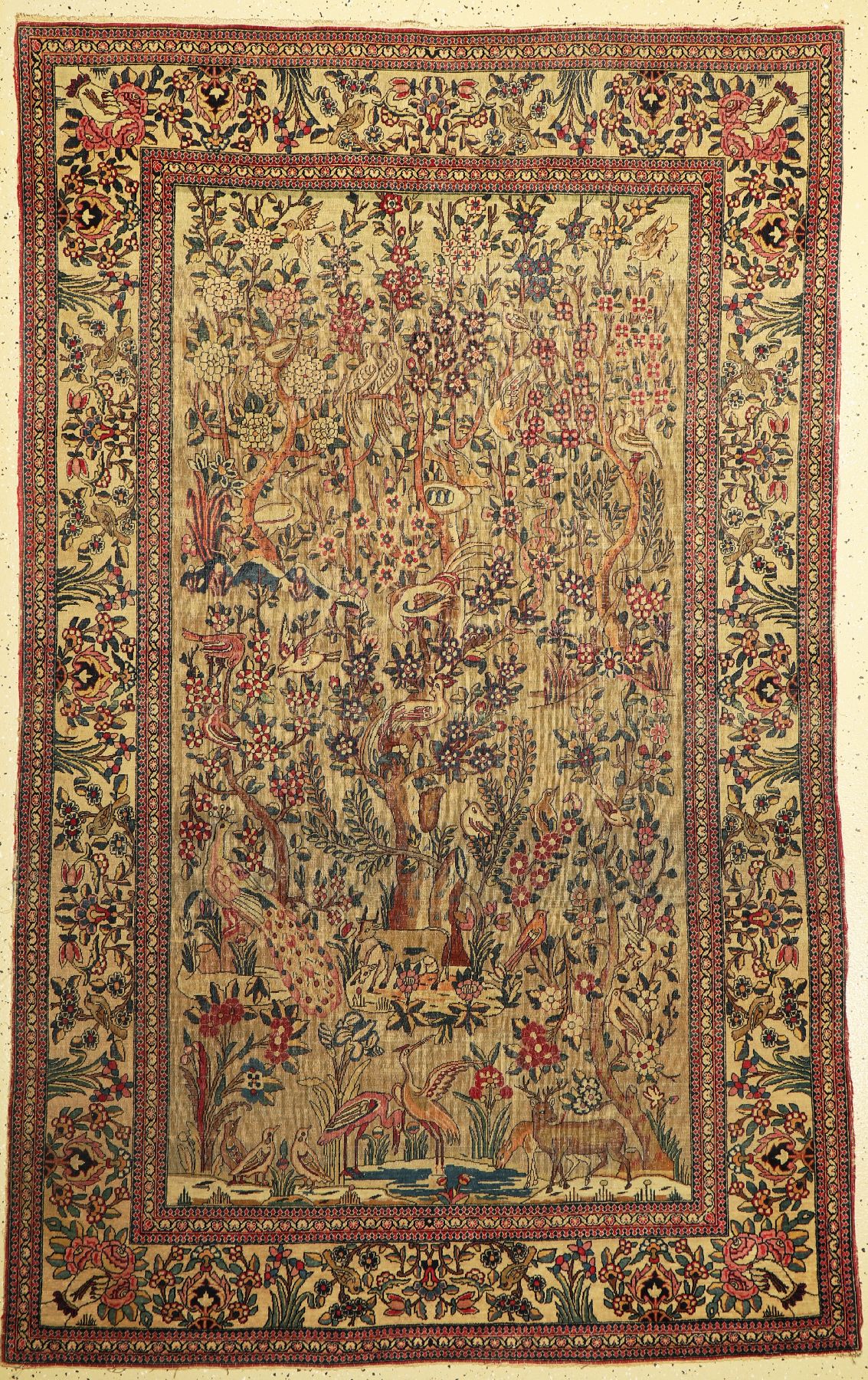 Antiker Esfahan fein, Persien, 19. Jhd, Wolle auf Baumwolle, ca. 219 x 138 cm, EHZ: 4