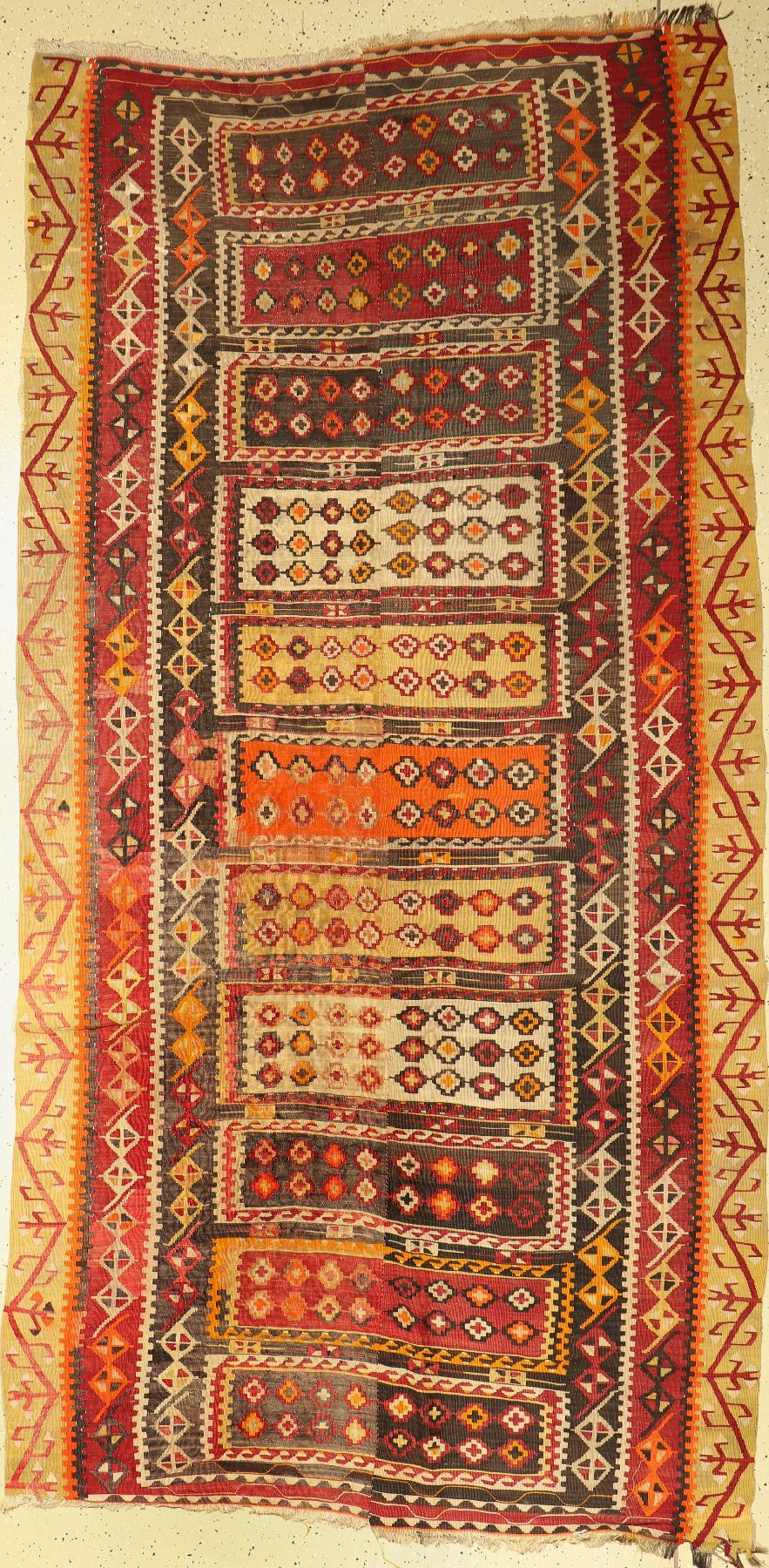 Antiker Anatol Kelim, Türkei, um 1900, Wolle auf Wolle, ca. 306 x 152 cm, EHZ: 3