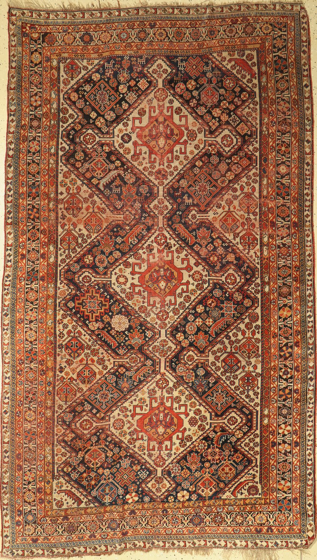 Antiker Ghaschgai, Persien, 19. Jhd, Wolle auf Wolle, ca. 285 x 165 cm, EHZ: 4