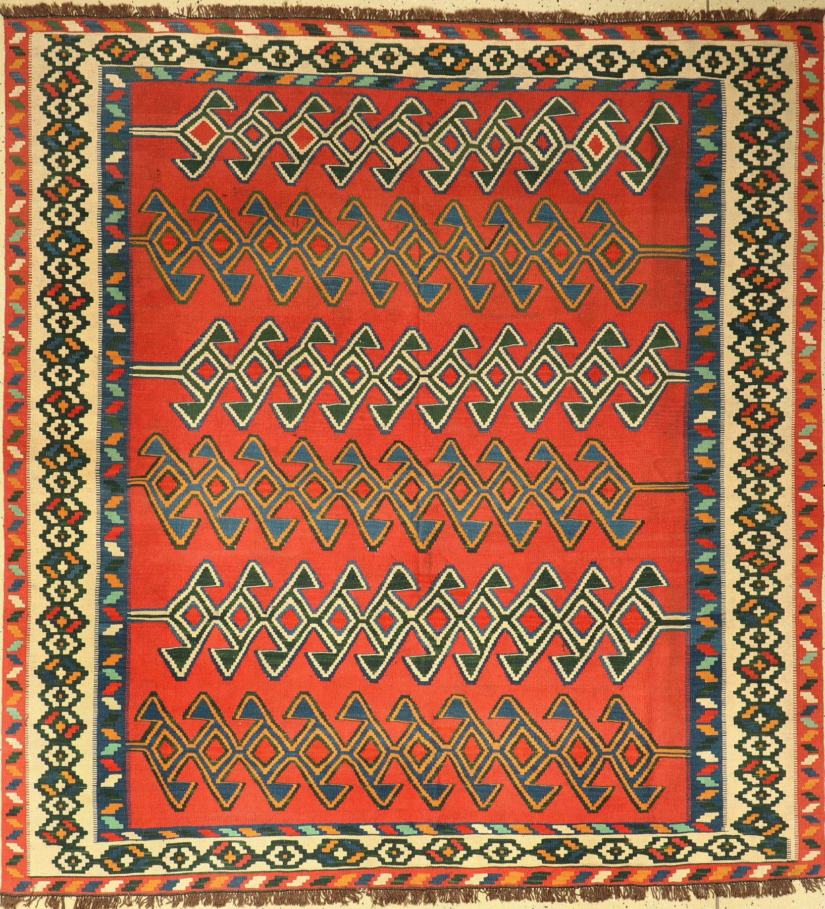 Konya Kelim, Türkei, ca. 50 Jahre, Wolle auf Wolle, ca. 213 x 200 cm, EHZ: 2