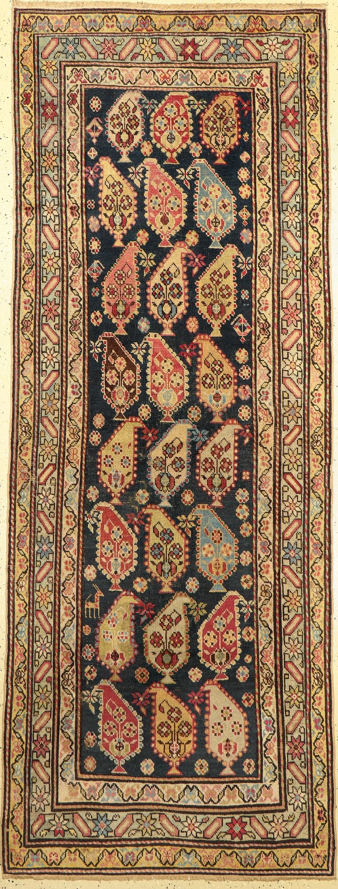 Gendje antik, Kaukasus, um 1900, Wolle auf Wolle, ca. 277 x 105 cm, EHZ: 3-4