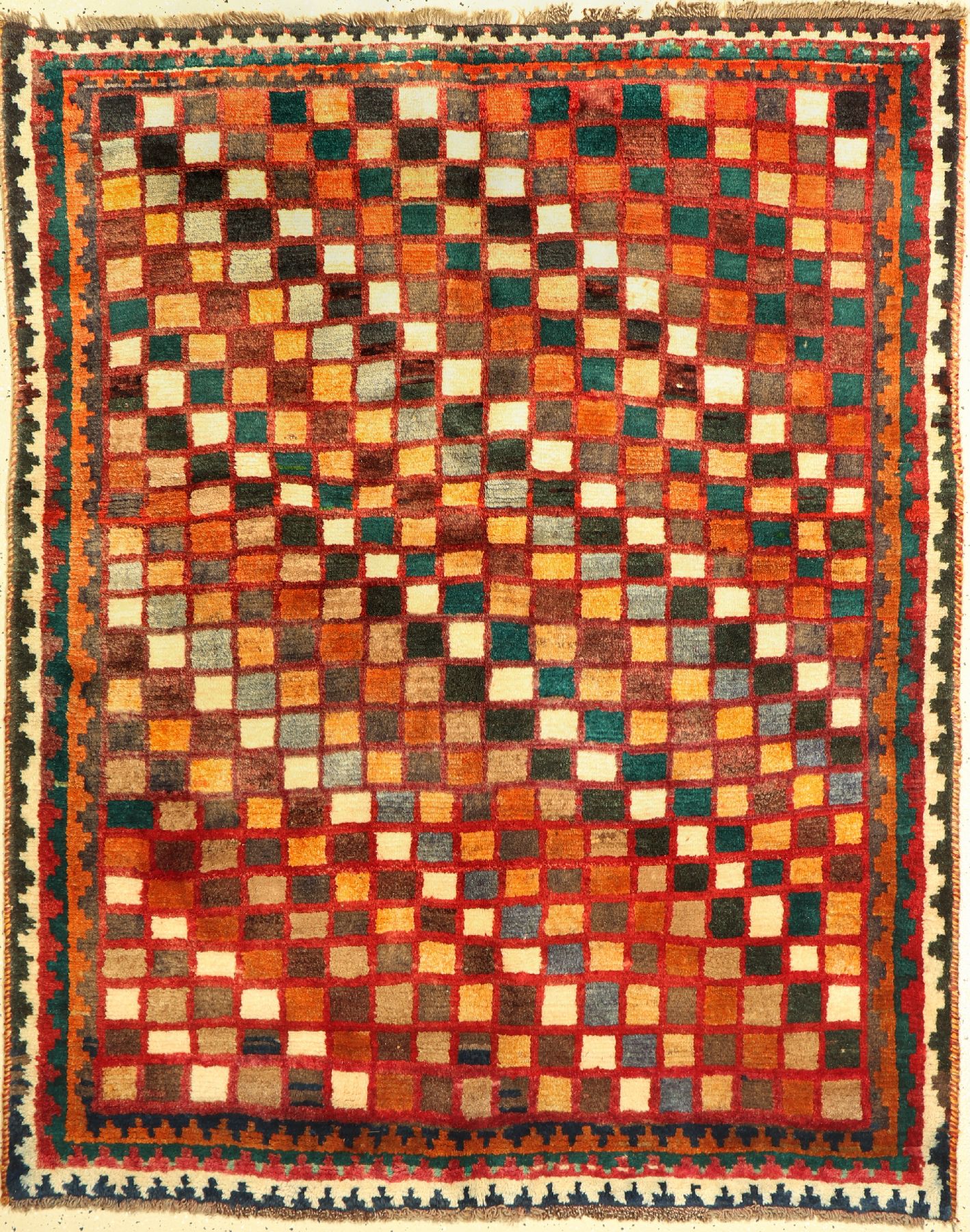 Gabbeh alt, Persien, um 1940, Wolle auf Wolle, ca. 173 x 143 cm, EHZ: 2-3