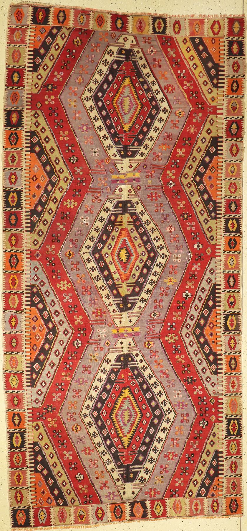 Antiker Sivas Kelim, Türkei, 19. Jhd, Wolleauf Wolle, ca. 388 x 170 cm, EHZ: 3