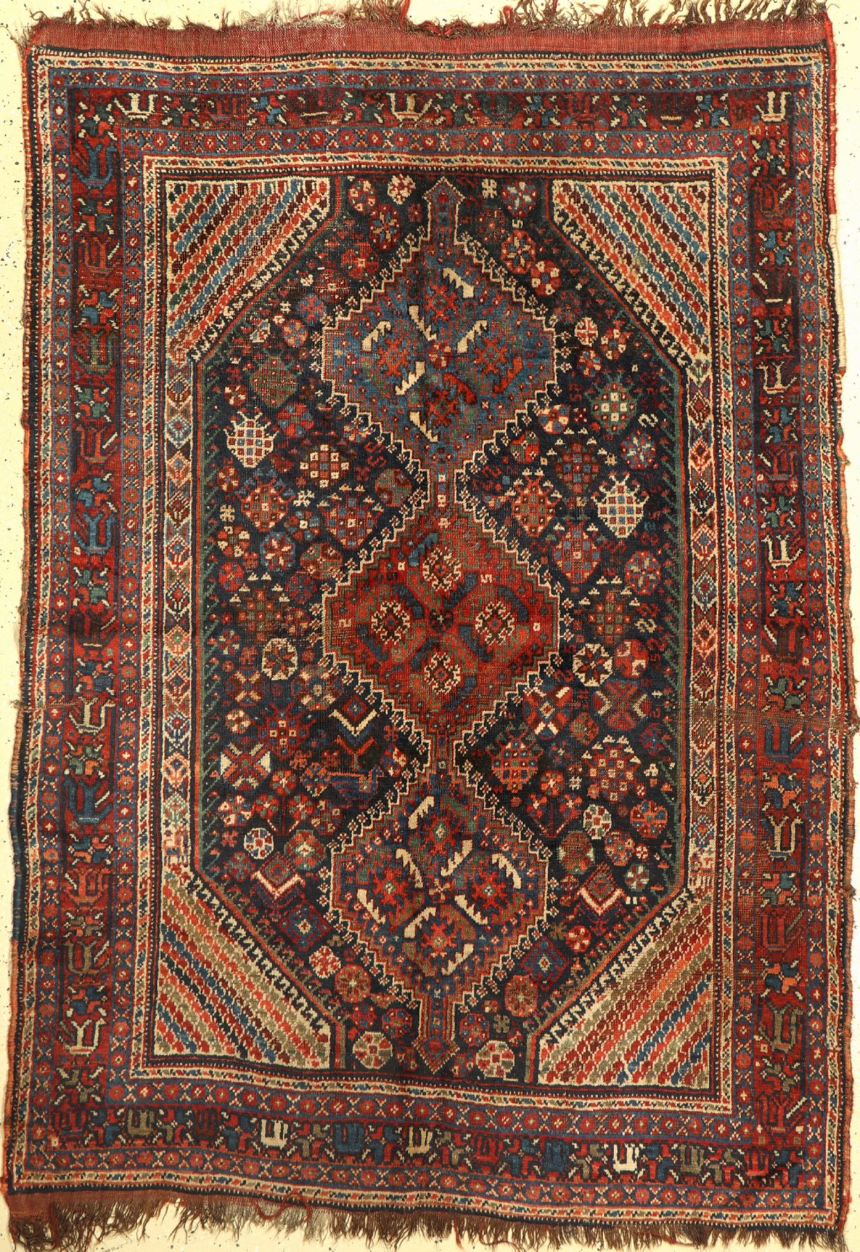 Antiker Khamseh, Persien, um 1900, Wolle auf Wolle, ca. 180 x 126 cm, EHZ: 4-5