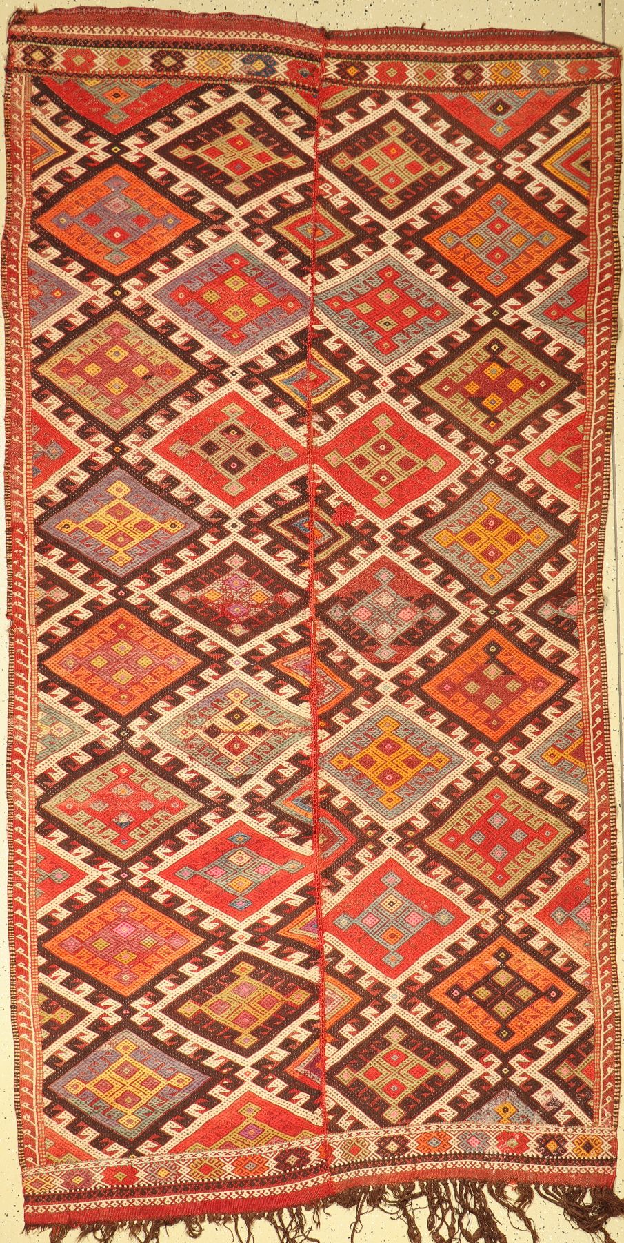 Zili Kelim alt, Türkei, um 1940, Wolle auf Wolle, ca. 287 x 145 cm, EHZ: 4