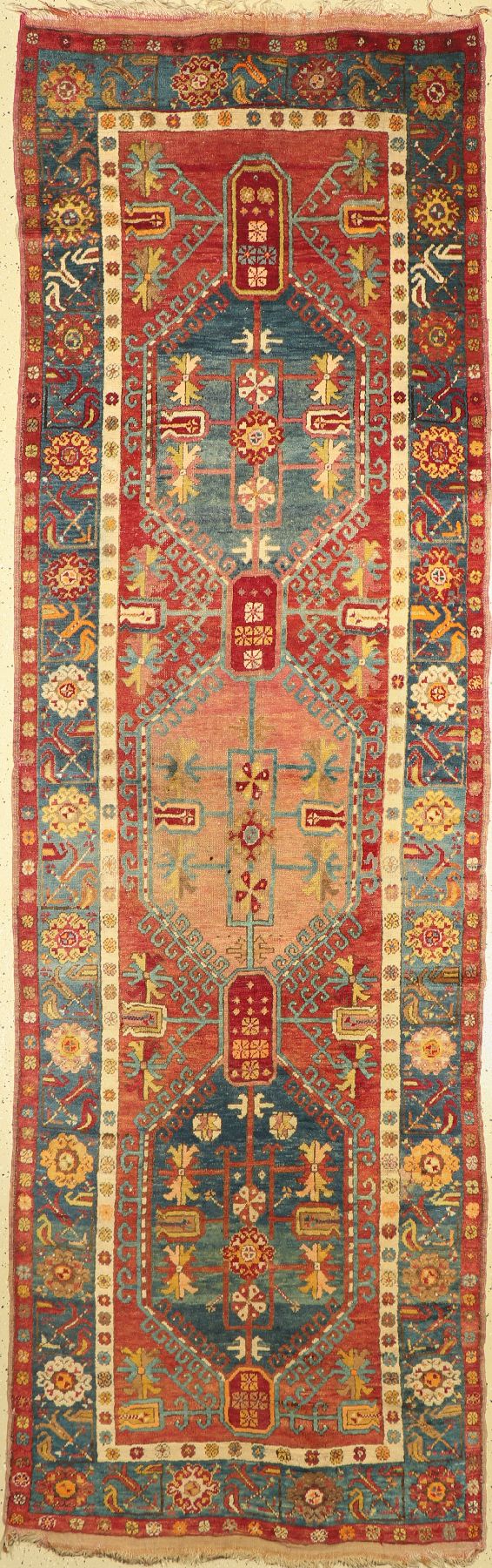 Antiker Yürük, Türkei, um 1900, Wolle auf Wolle, ca. 368 x 117 cm, EHZ: 3