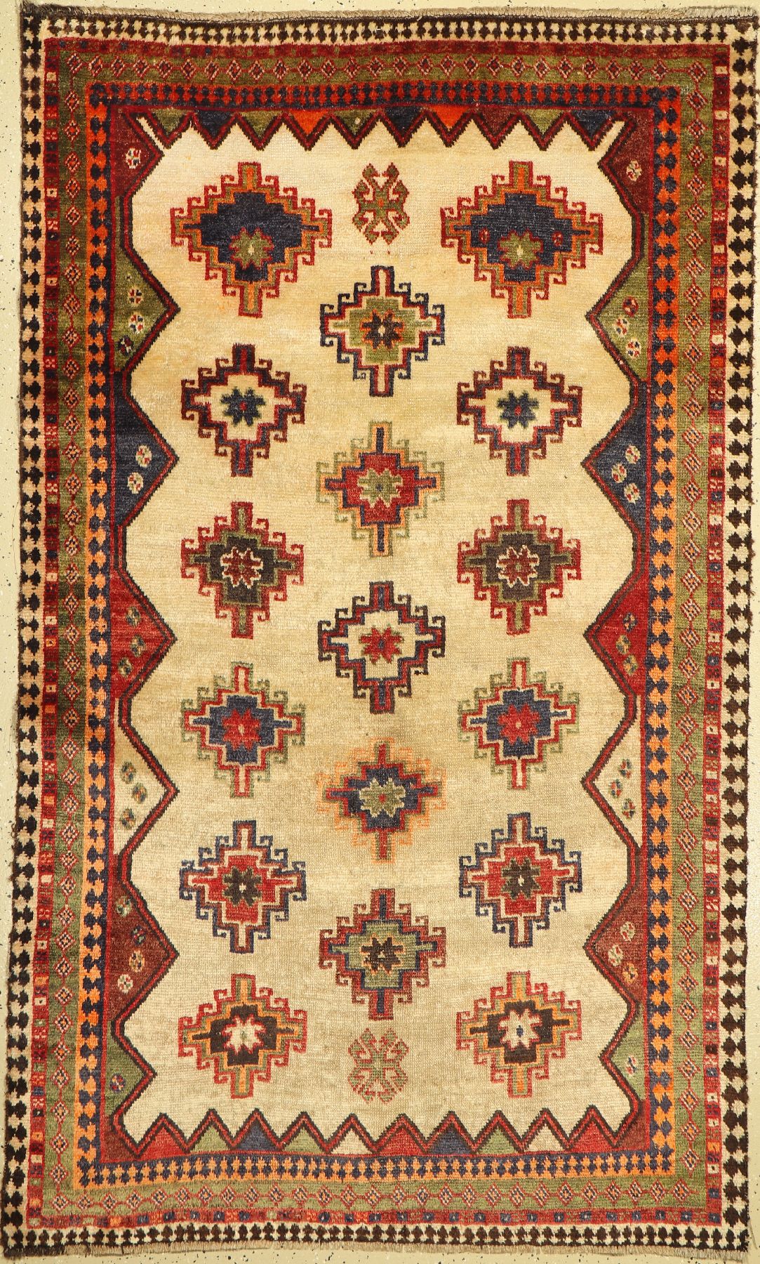 Gabbeh alt, Persien, um 1950, Wolle auf Wolle, ca. 215 x 130 cm, EHZ: 3-4