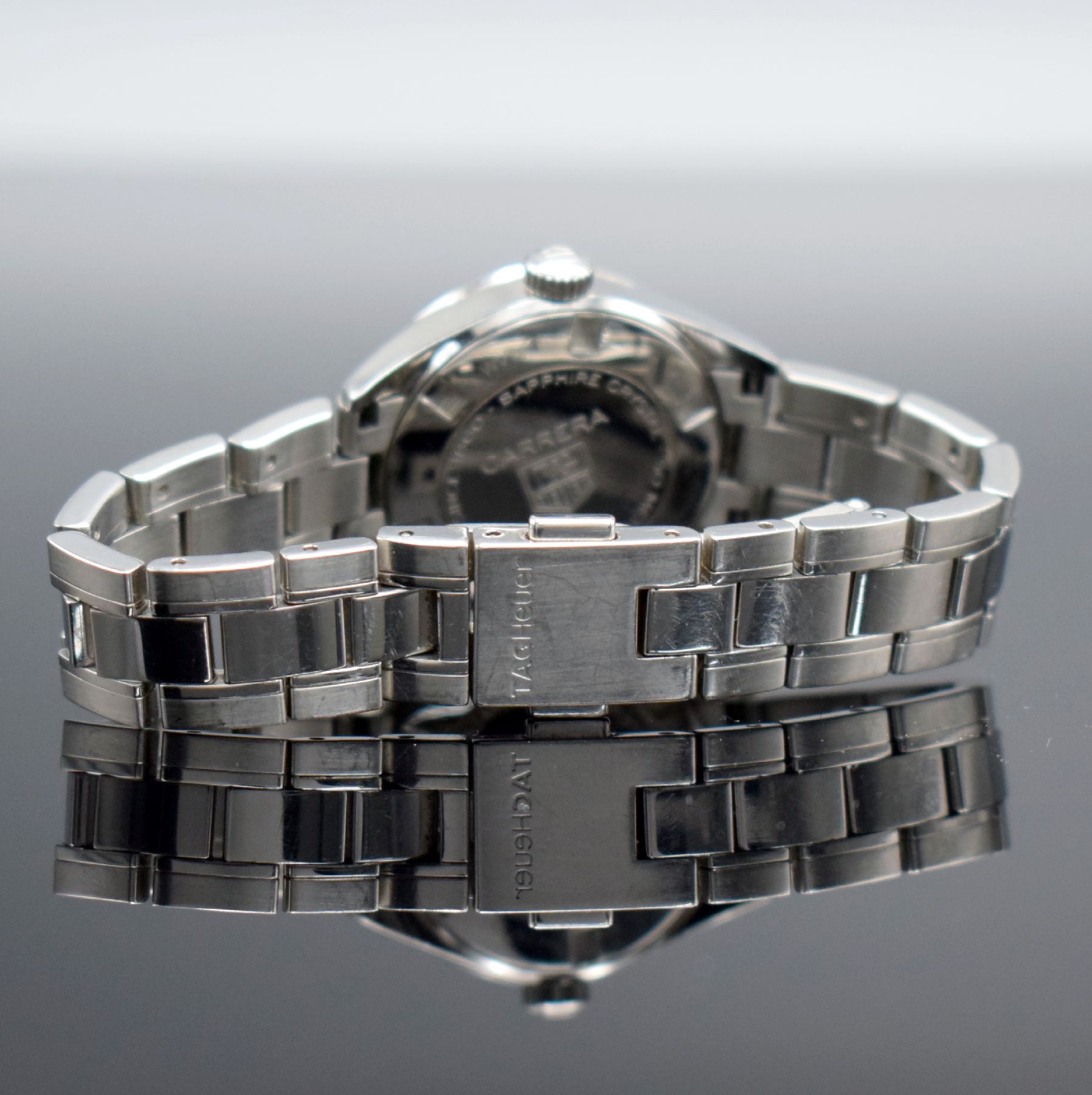Detail b: TAG HEUER Carrera Damenarmbanduhr, Schweiz um 2010, quarz, Ref. WV1411, Edelstahlgeh., Gliederband m. Faltschl., Boden geschr., Perlmuttzifferbl. m. ...