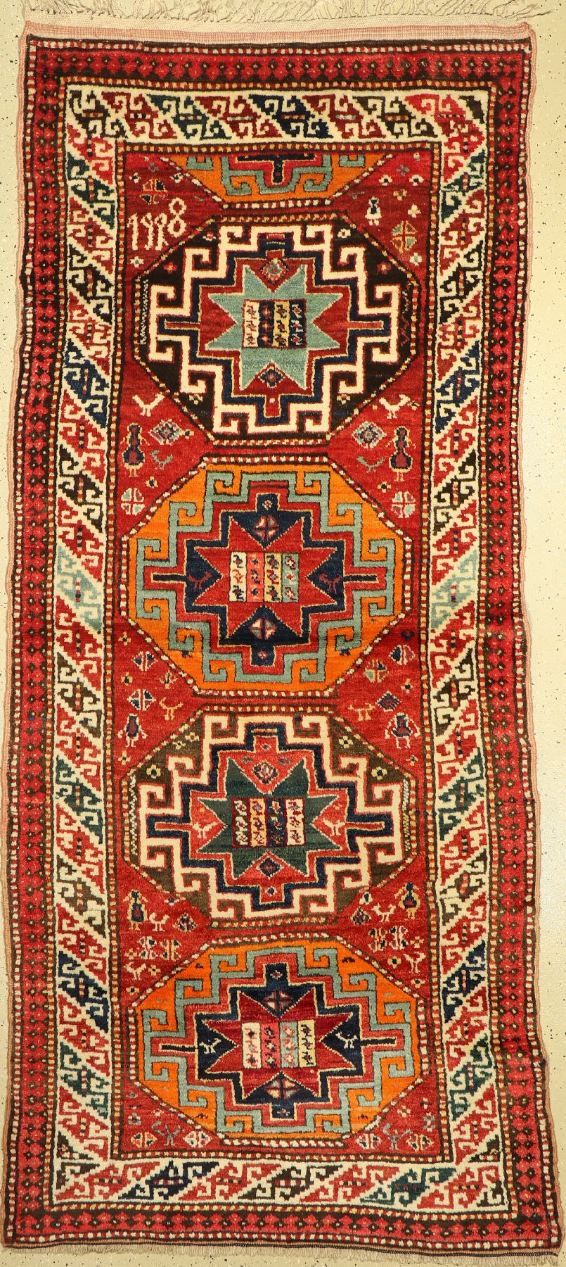 Moghan datiert(1928), Kaukasus, Wolle auf Wolle, ca. 280 x 130 cm, EHZ: 2