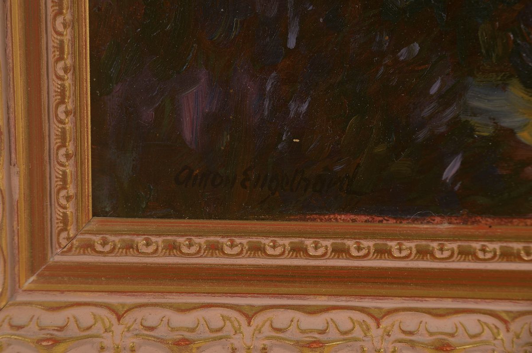 Detail a: Anton Engelhard, 1872 Frankfurt a.M. - 1936 Karlsruhe, Studium an der Städelschule Frankfurt u. an der Karlsruher Akademie u.a. bei Heinrich v. ...