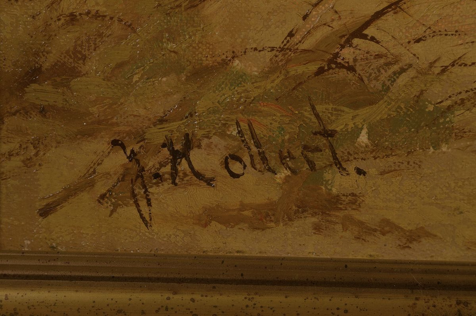 Detail a: Julius Hollert, norddeutscher Maler des 19. Jh., Fischerboote auf dem Strand vor dem Dorf, Öl/Lwd, links unten signiert, ca. 60x80cm, R.