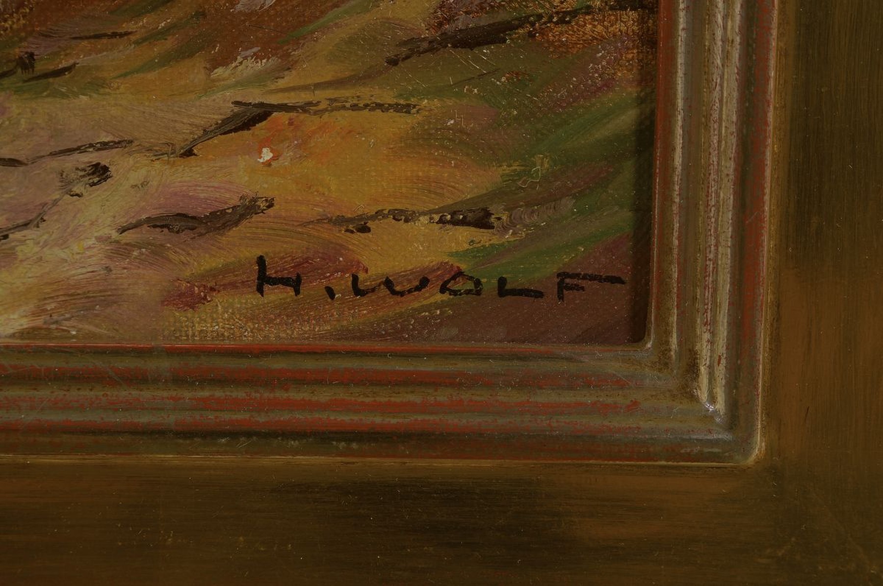 Detail a: Heinz Wolf, 1920-1991, Frankfurt/M., Hafenansicht mit Fischerbooten, Öl/Malkarton, rechts unten signiert, ca. 60x45cm, R. ca. 67x53cm