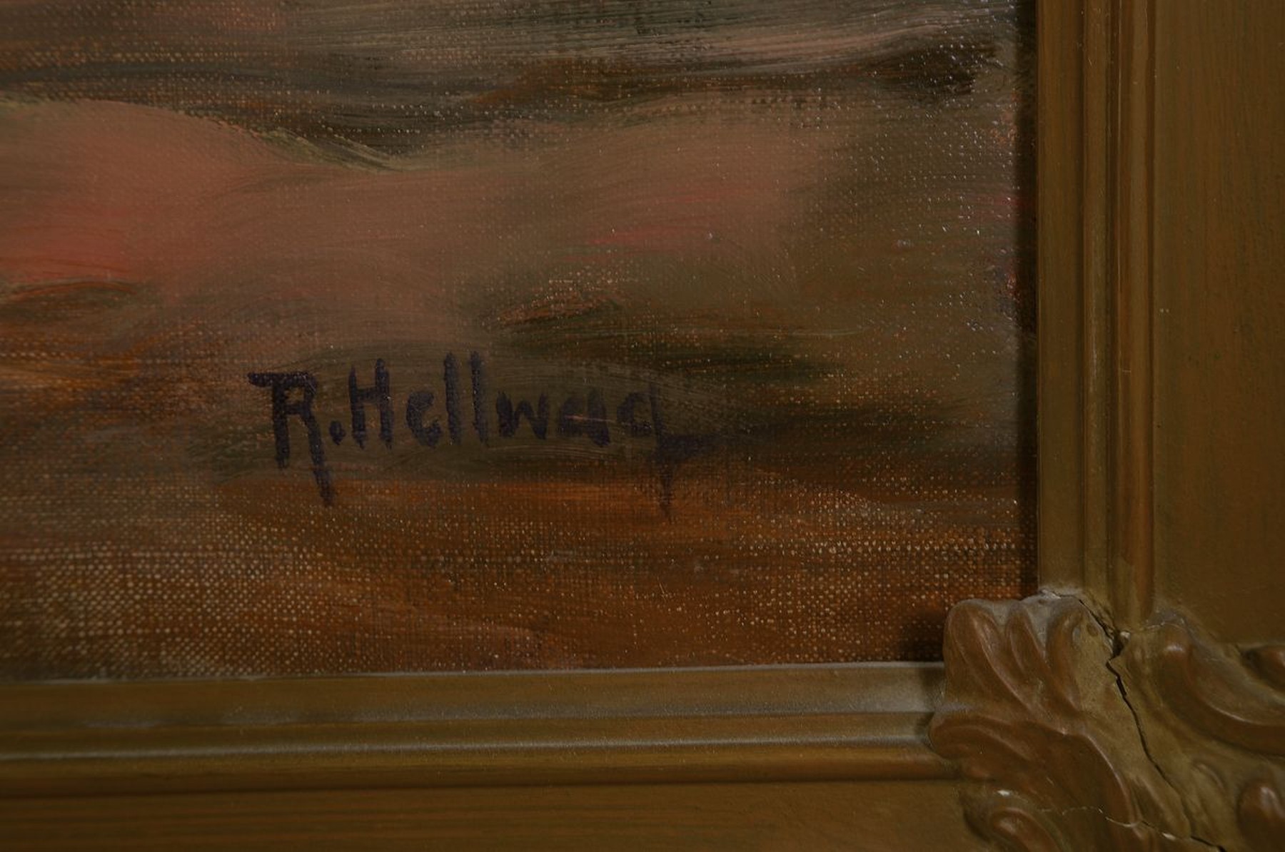 Detail a: Rudolf Hellwag, 1867 Innsbruck-1942 Berlin, Studium an der Akademie Karlsruhe unter F. Keller und Gustav Schönleber, zwischen 1903 und 1914 ...