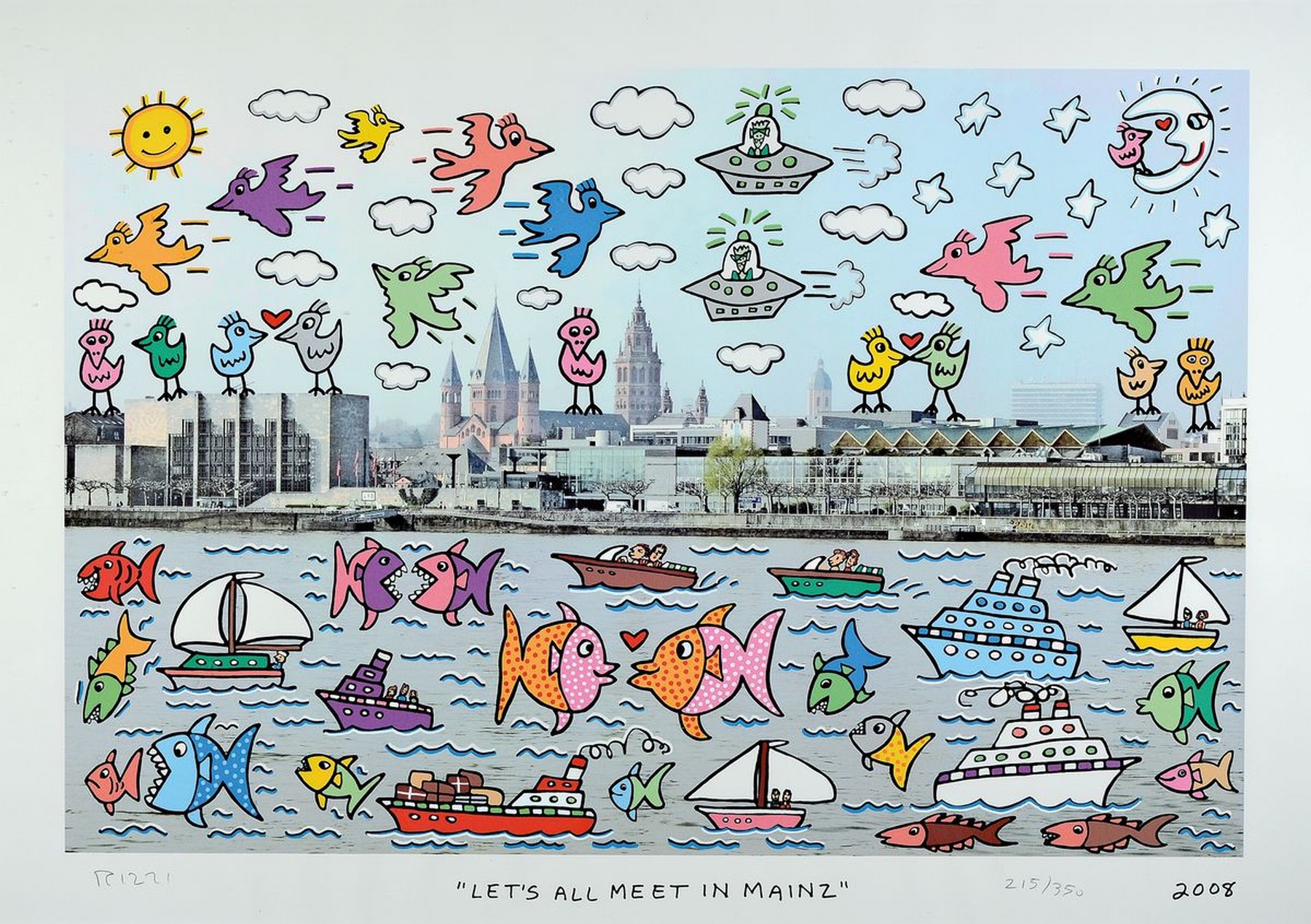 James Rizzi, 1950 New York City - 2011 ebenda , Studium der Kunst a.d. University of Florida, poppig-naive Rezeption des urbanen Lebens u. der Kultur ...