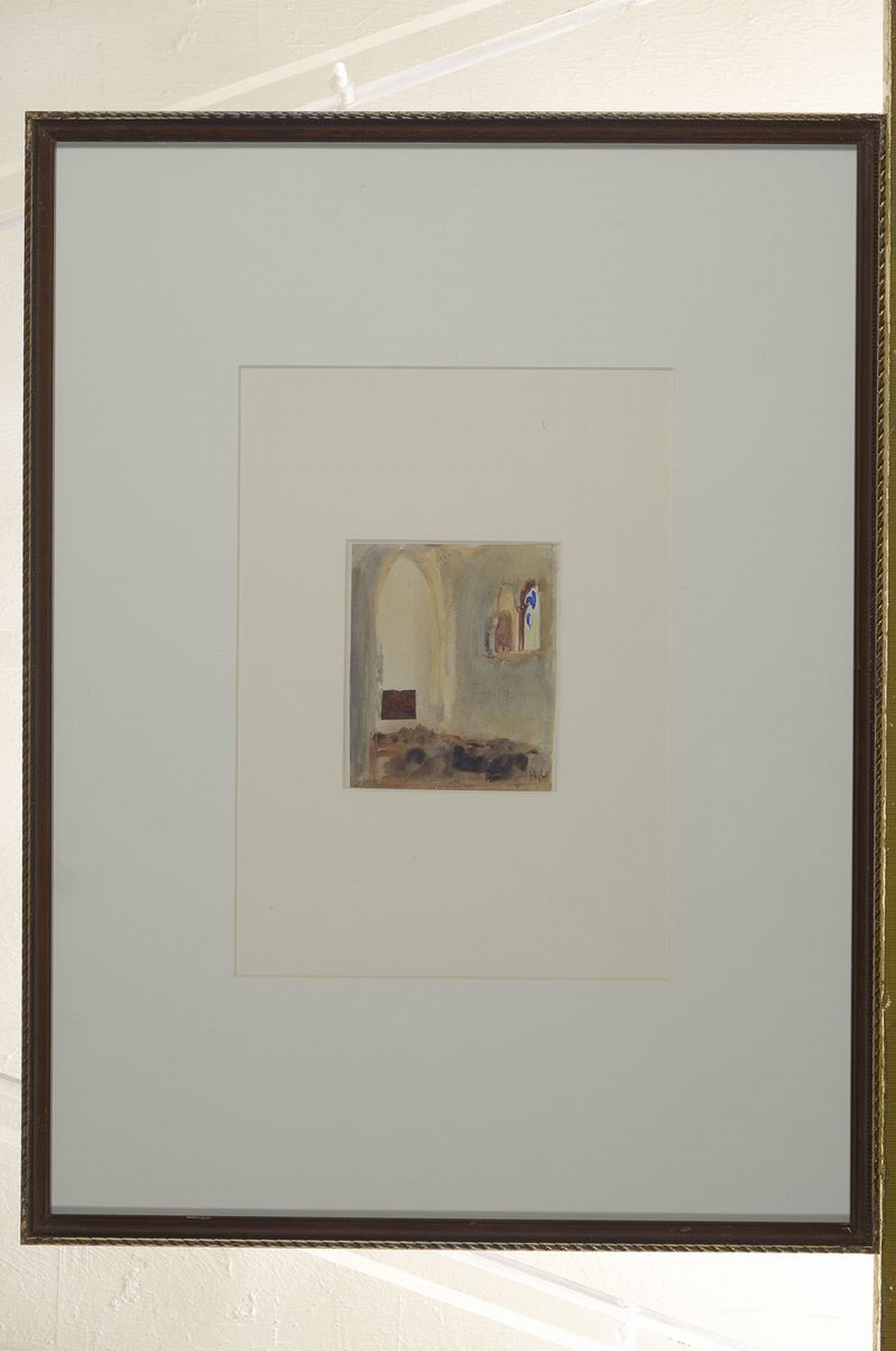 Detail l: Max Laeuger, 1864-1952 Lörrach, bedeutender deutscher Keramiker, Studium und Professur in Karlsruhe, hier: 2 Aquarelle und eine Zeichnung, Frau an ...