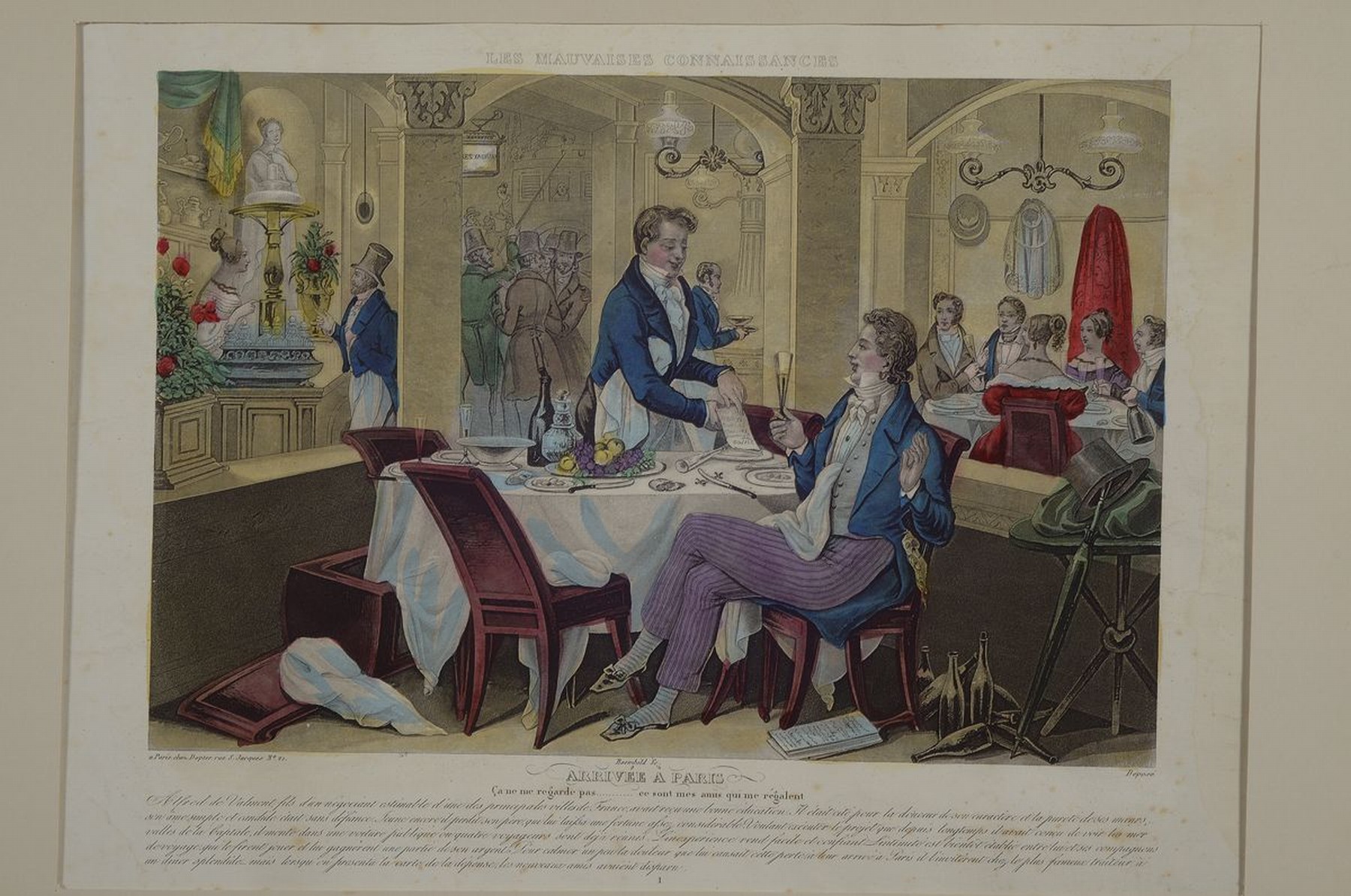 Detail k: 15 kolorierte Stiche und Lithographien, meist Frankreich, Mitte 19. Jh., alle handkoloriert, u.a. Catherine, Ou La Croix D´Ór; Les Mauvaises ...