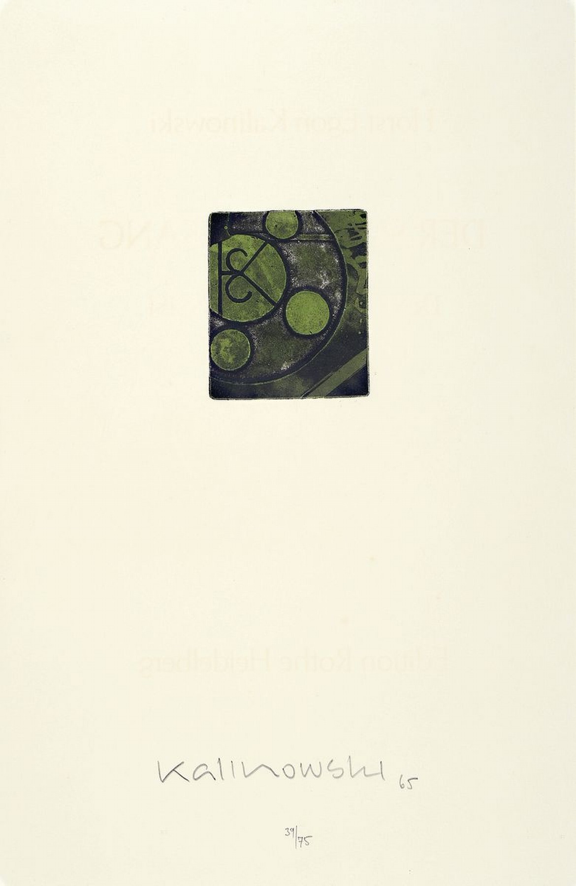 Detail a: Horst Egon Kalinowski, 1924-2013, 3 Grafiken, 1x "Banniere", sign., dat. 64, num. 129/150, unter Glas, ca. 25x23 cm; 1x sign., dat.65, num. ...