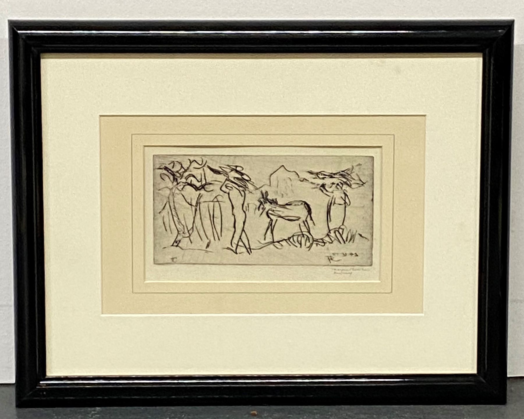 Detail a: Hanfried Streit, 1914 Aschaffenburg-1993 Burrweiler/Pfalz, Studium an der Akademie Karlsruhe u.a. bei Prof. Hermann Göbel, hier 3 Arbeiten: ...