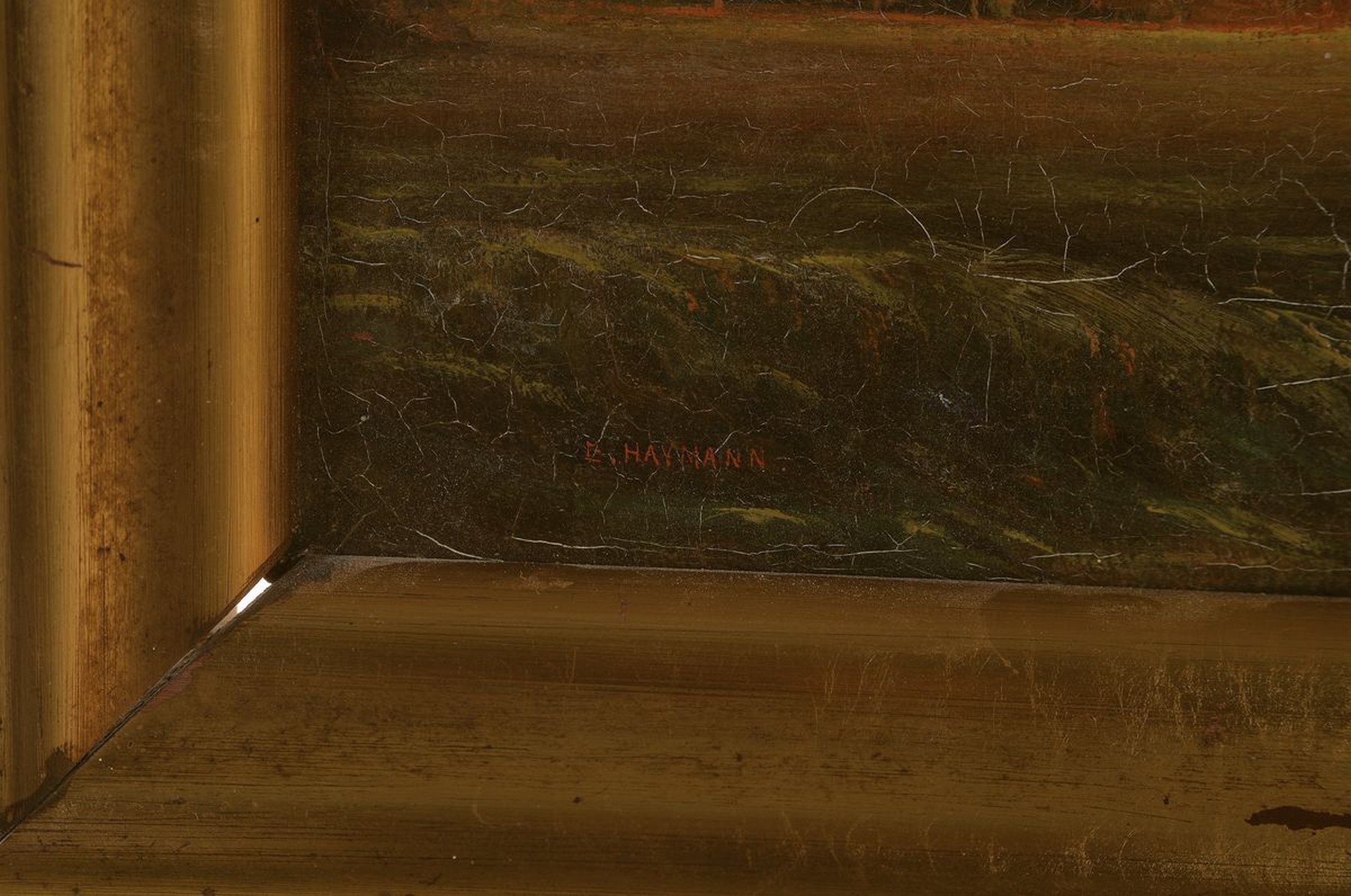 Detail a: Ernst Haymann, 1873-1947 München, Studium u.a. an der Akademie München bei Julius Diez, Heuernte in Bayern, Öl/Lwd, links unten signiert, ca. ...