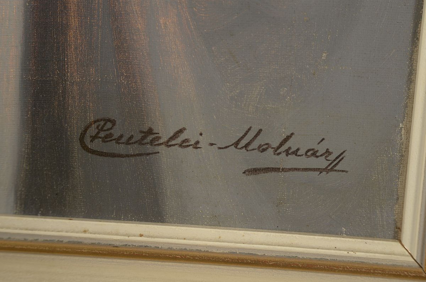 Detail a: Janos Pentelei-Molnar, 1878 Dunapentele- -1924 Bekesgyula, Ungarn, Stillleben mit Kaffeegeschirr und Zitrone, Öl/Lwd, rechts unten signiert, ca. ...