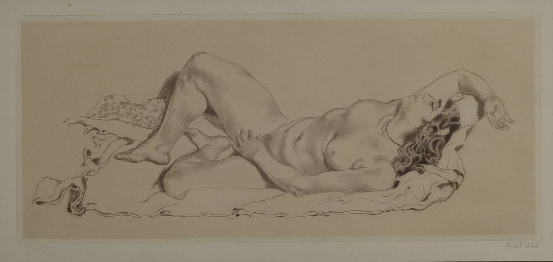 Detail a: Emil Orlik, 1870 Prag - 1932 Berlin, Ausbildung bei Heinrich Knirr und ab 1891 an der Münchener Akademie mit Schwerpunkt auf diegrafischen Künste, ...