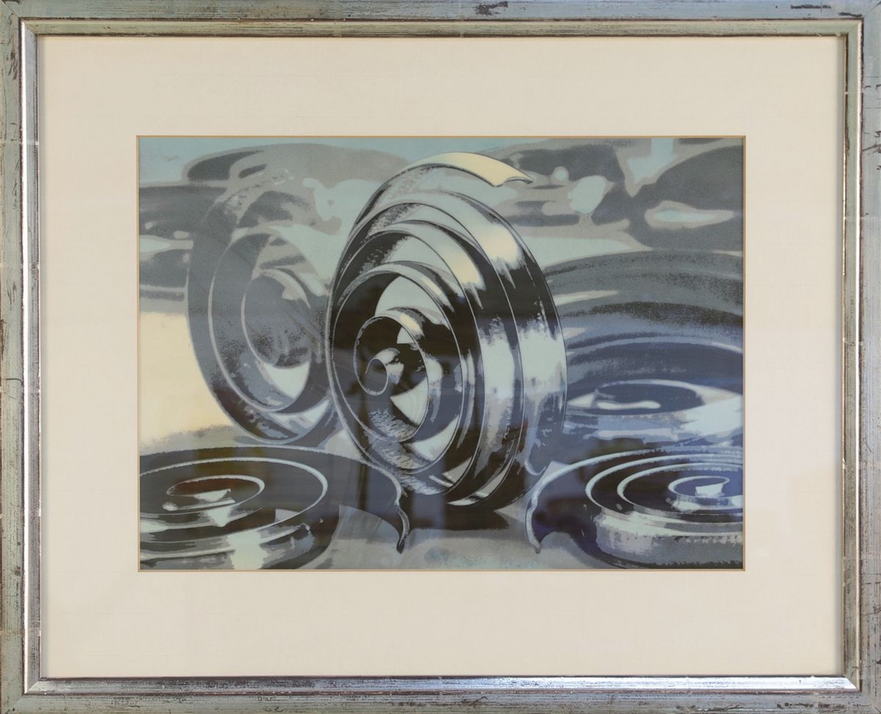 Detail k: Unbekannter Künstler der op-Art, 1970er Jahre, Spiralschleifen, Zinkographie, ca. 28x38cm, PP, u.Gl., R. ca. 46x56cm