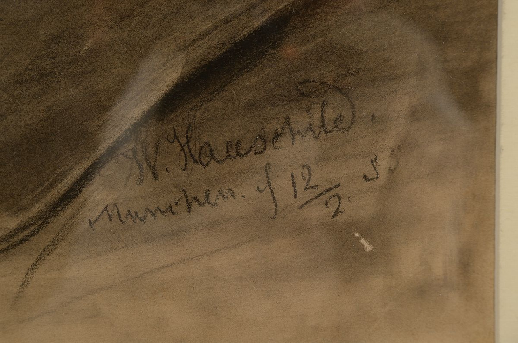 Detail a: Wilhelm Hauschild, 1827 in Schlegel - 1887 München, Lehre als Dekorationsmaler sowie Ausbildung zum Historienmaler beim Münchner Josef Schlotthauer ...