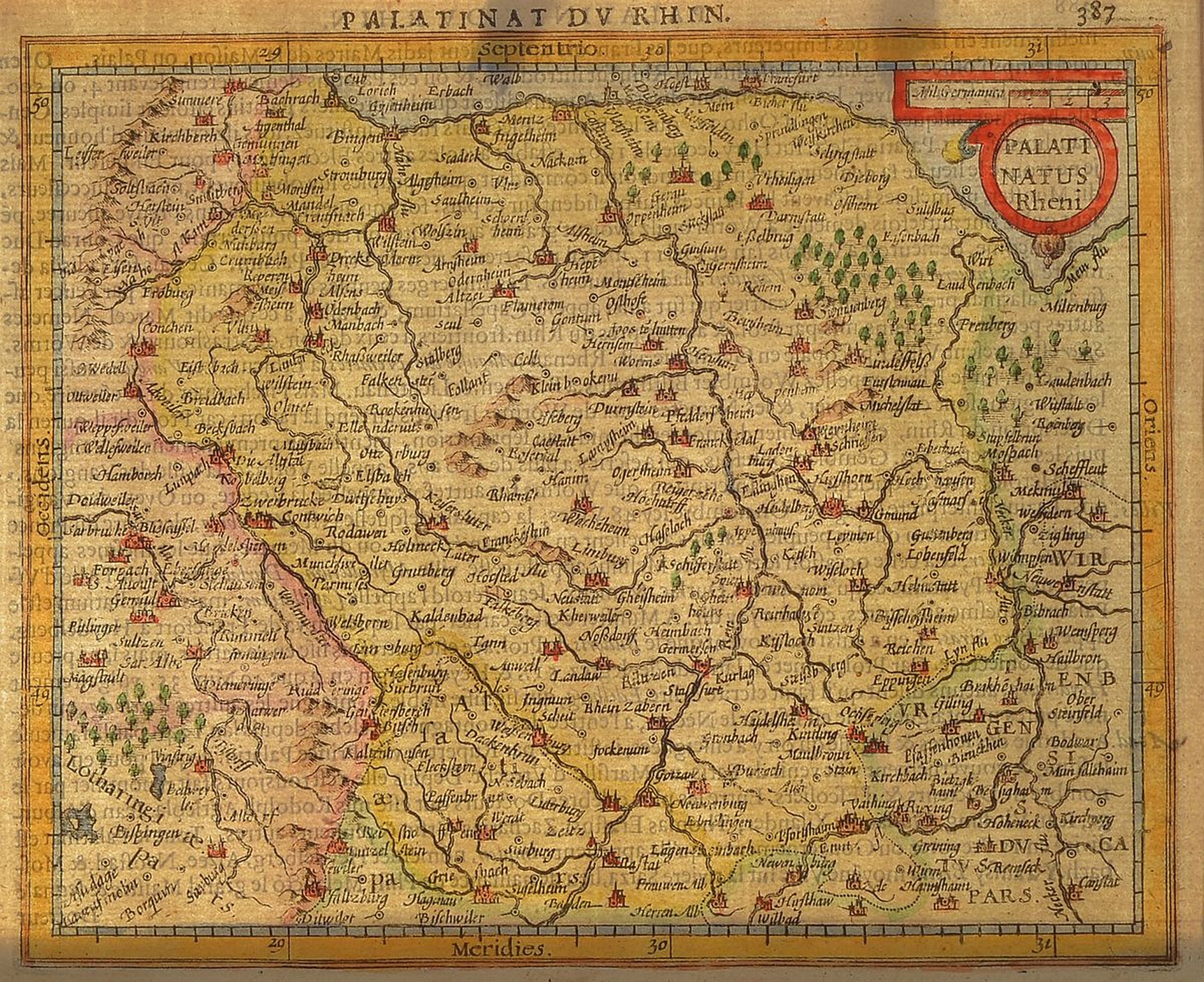 Konvolut aus 7 Kupferstichkarten, nach Matthäus Merian, 17./18.Jh., Städte entlang der Weinstraße u. der Pfalz: Germersheim, Neustadt an der ...