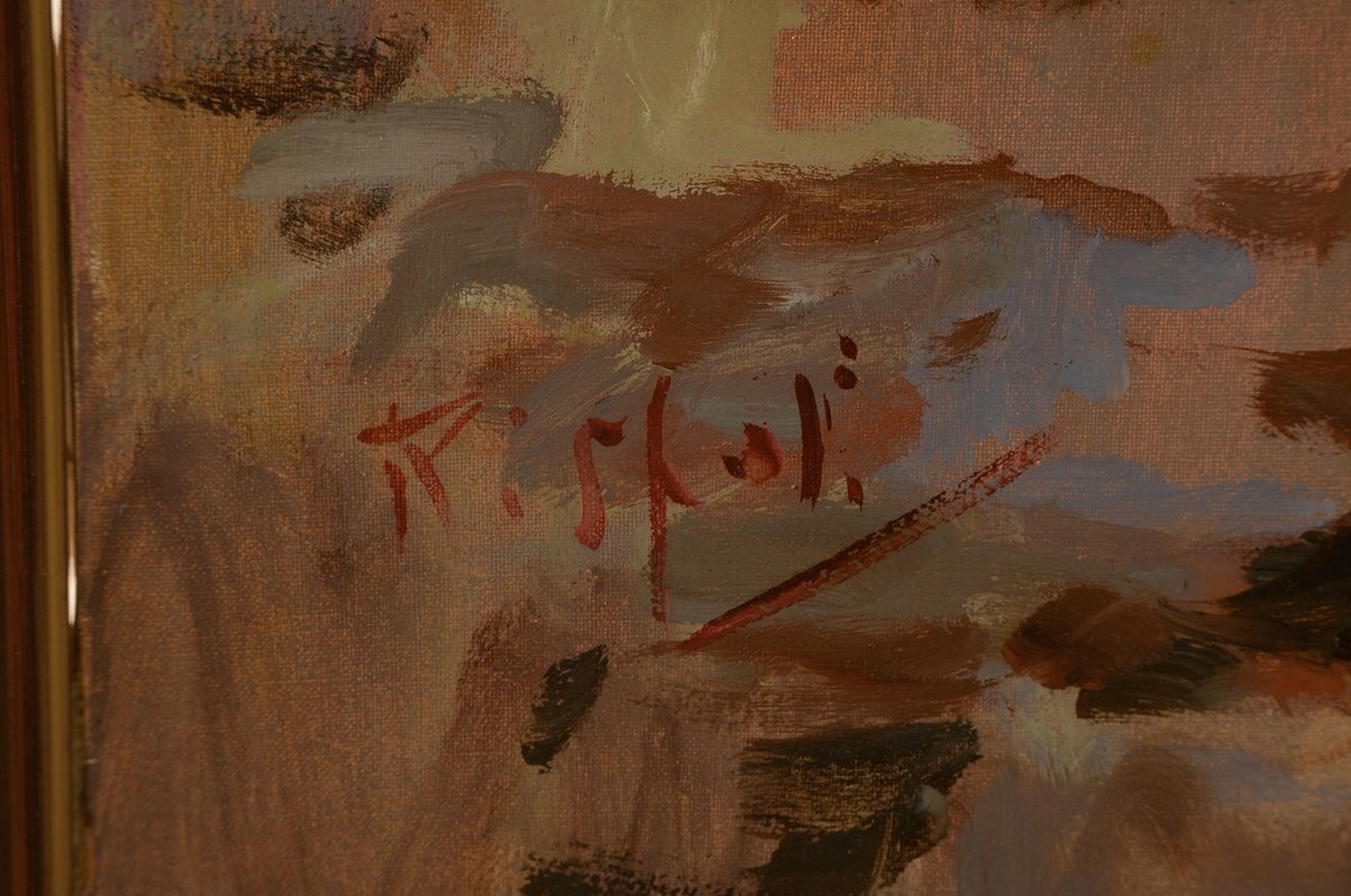 Detail a: Franco Rispoli, 1821-1989, italienischer Genre- und Porträtmaler, Szene im Pferdestall, links unten signiert, Öl/Lwd, R. ca. 73x93 cm