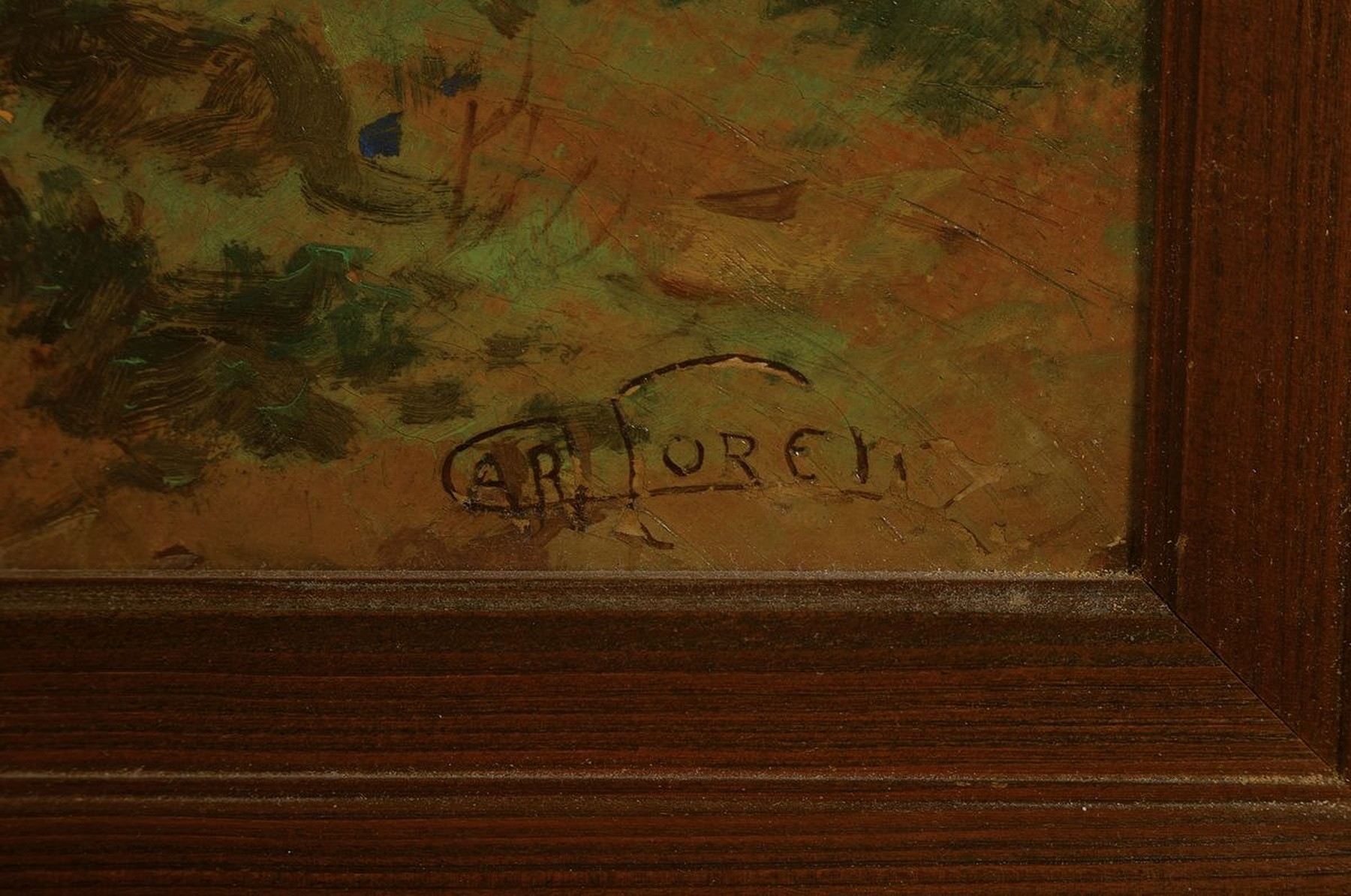 Detail a: Carl Raimund Lorenz, 1871 Wien-1945 ebenda , Schüler von Robert Schäffer, war als Theaterdekorationsmaler tätig, betätigte sich ab 1900 als ...