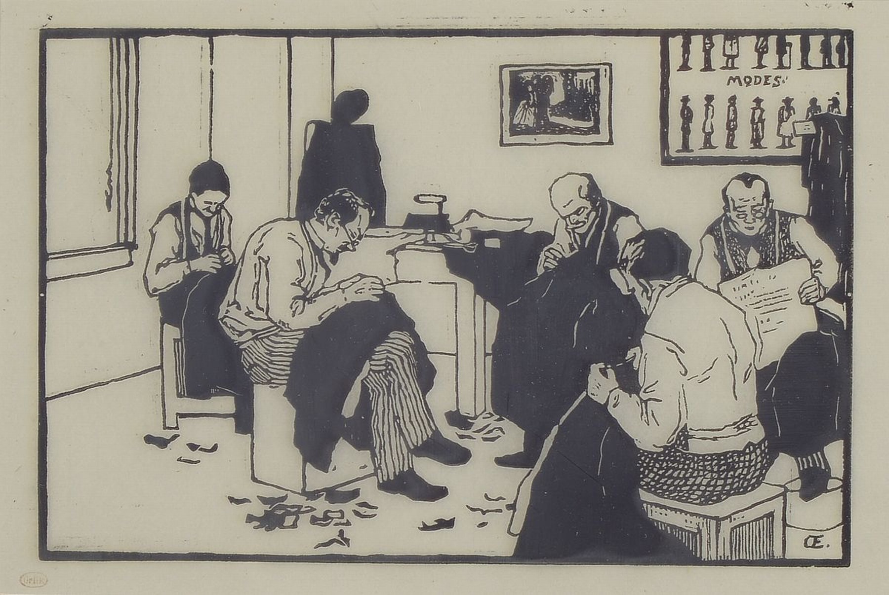 Detail c: Emil Orlik, 1870 Prag - 1932 Berlin, Ausbildung bei Heinrich Knirr u. ab 1899 an der Münchener Akademie mit Schwerpunkt auf diegrafischen Künste, ...