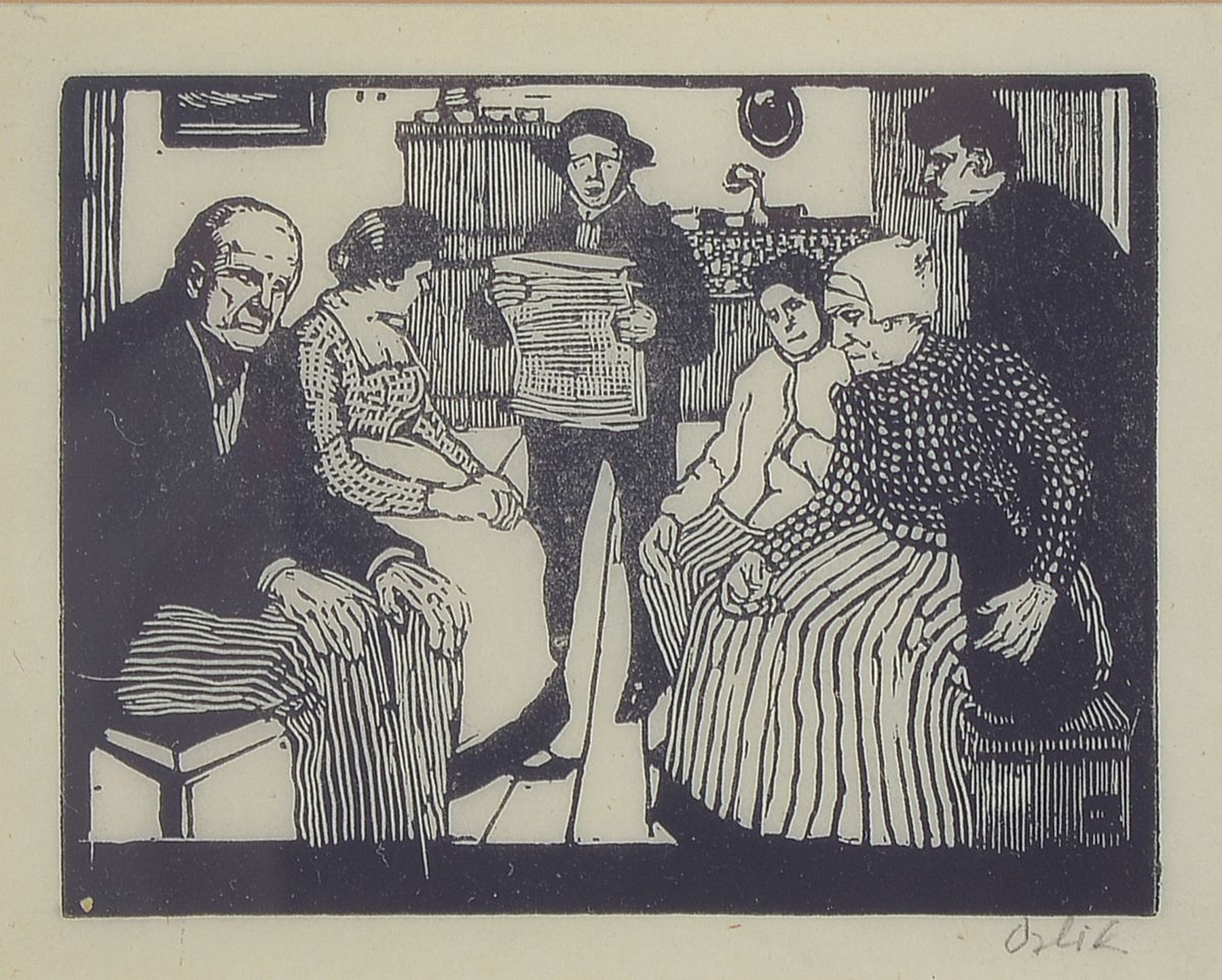 Detail b: Emil Orlik, 1870 Prag - 1932 Berlin, Ausbildung bei Heinrich Knirr u. ab 1899 an der Münchener Akademie mit Schwerpunkt auf diegrafischen Künste, ...