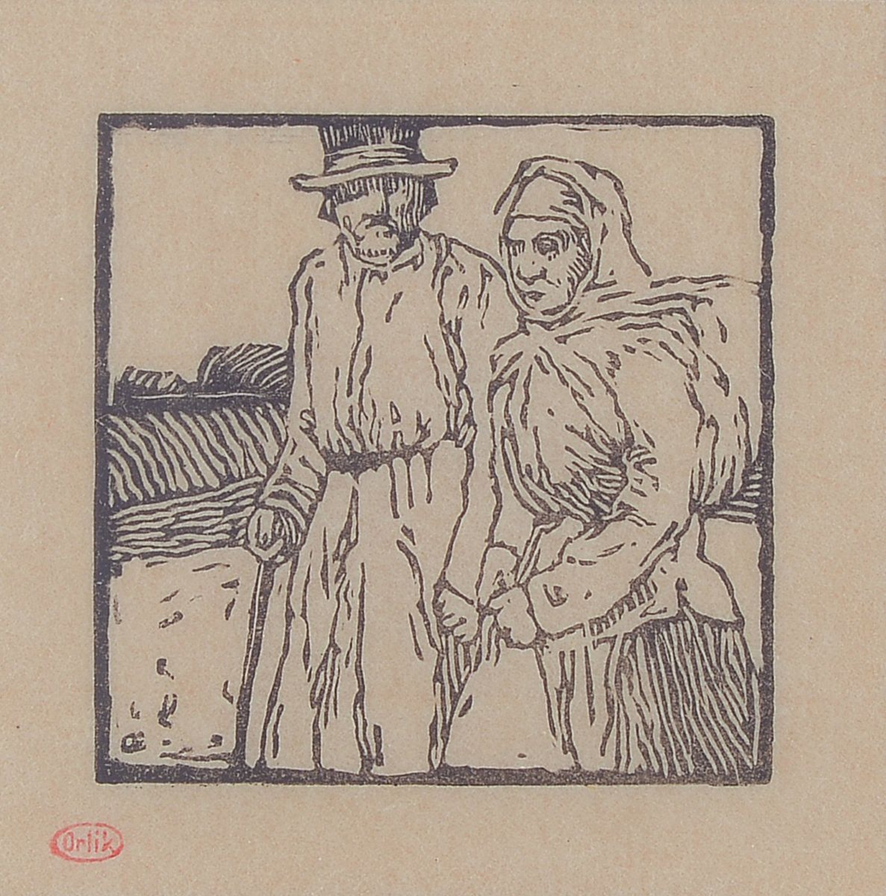 Detail c: Emil Orlik, 1870 Prag - 1932 Berlin, Ausbildung bei Heinrich Knirr u. ab 1899 an der Münchener Akademie mit Schwerpunkt auf diegrafischen Künste, ...