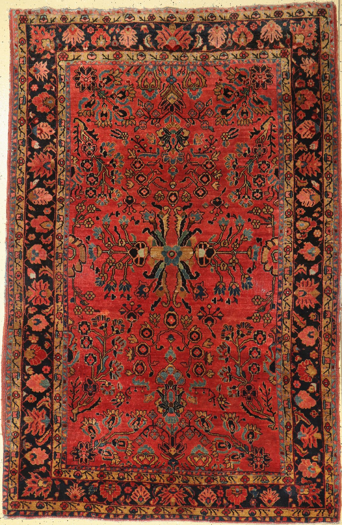 US Re-Import Sarogh, Persien, um 1920, Wolle auf Baumwolle, ca. 203 x 135 cm, EHZ: 3-4