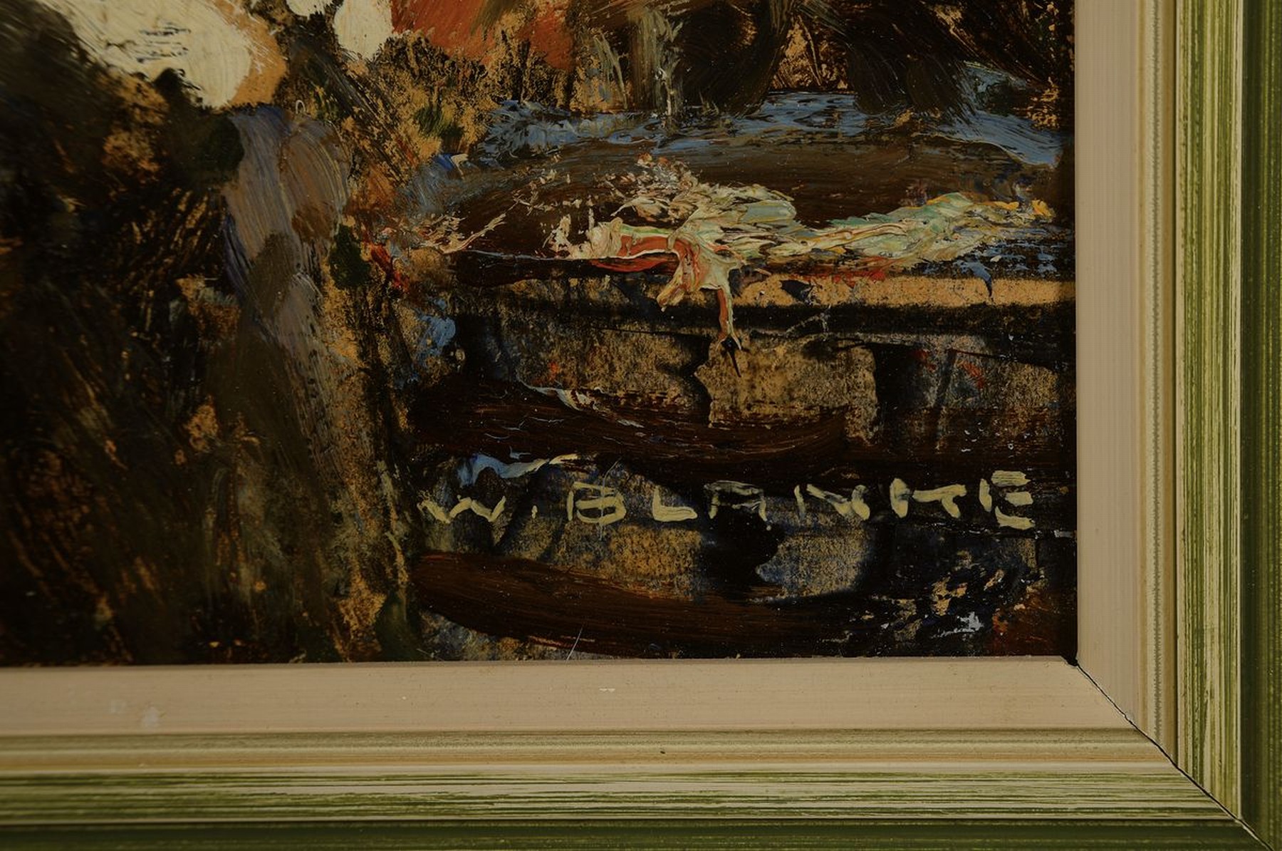 Detail a: Wilhelm Blanke, 1873 Unruhstadt-1936 Schwiebus, als Dekorationsmaler ausgebildet eignete er sich autodidaktisch den akademischen Malstil an und war ...