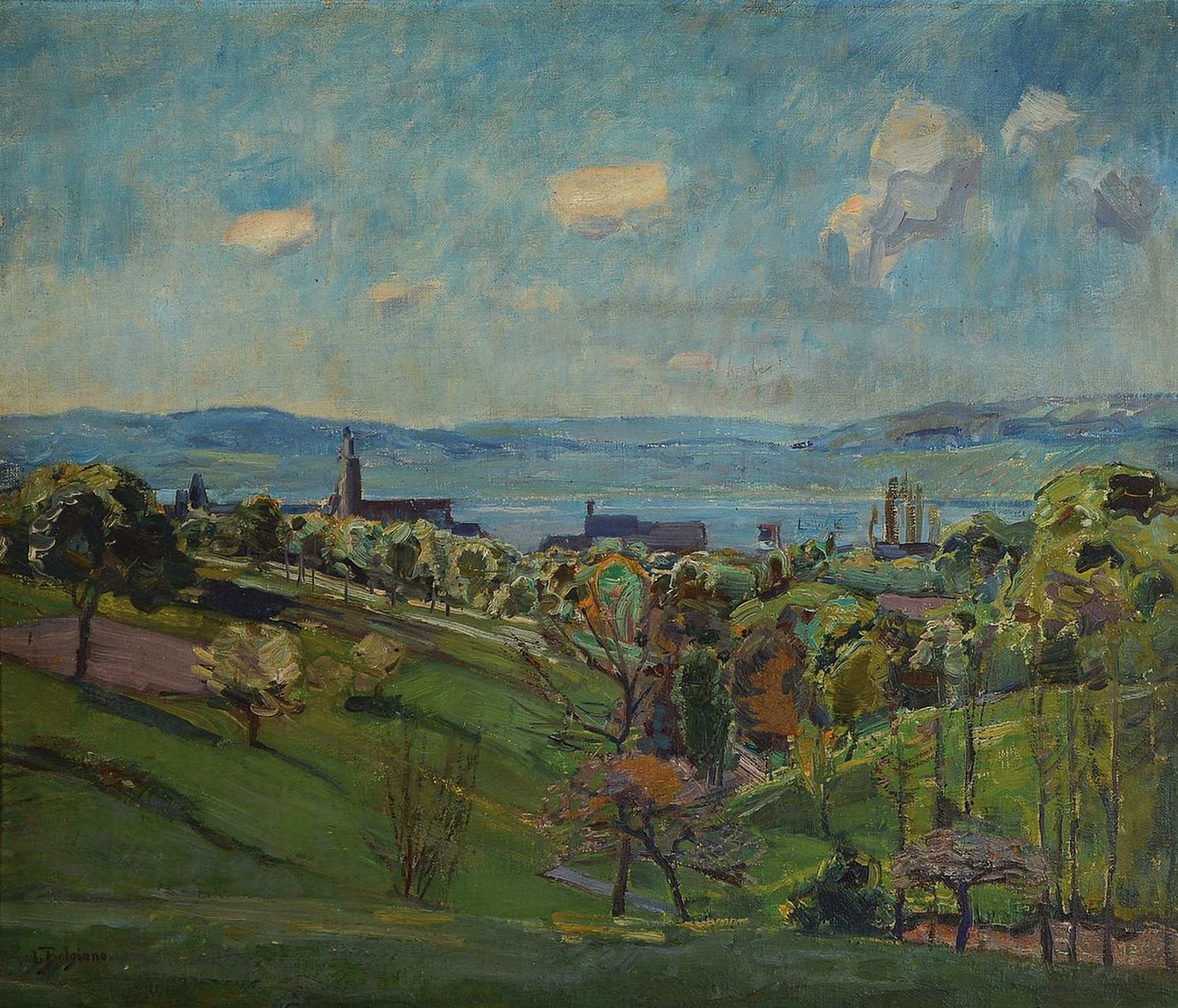 Ludwig Bolgiano, 1866 München-1948 Grabenstätt, Studium an der Akademie München bei G.v.Hackl und August Fink, mehrfach ausgezeichnet, hier: ...