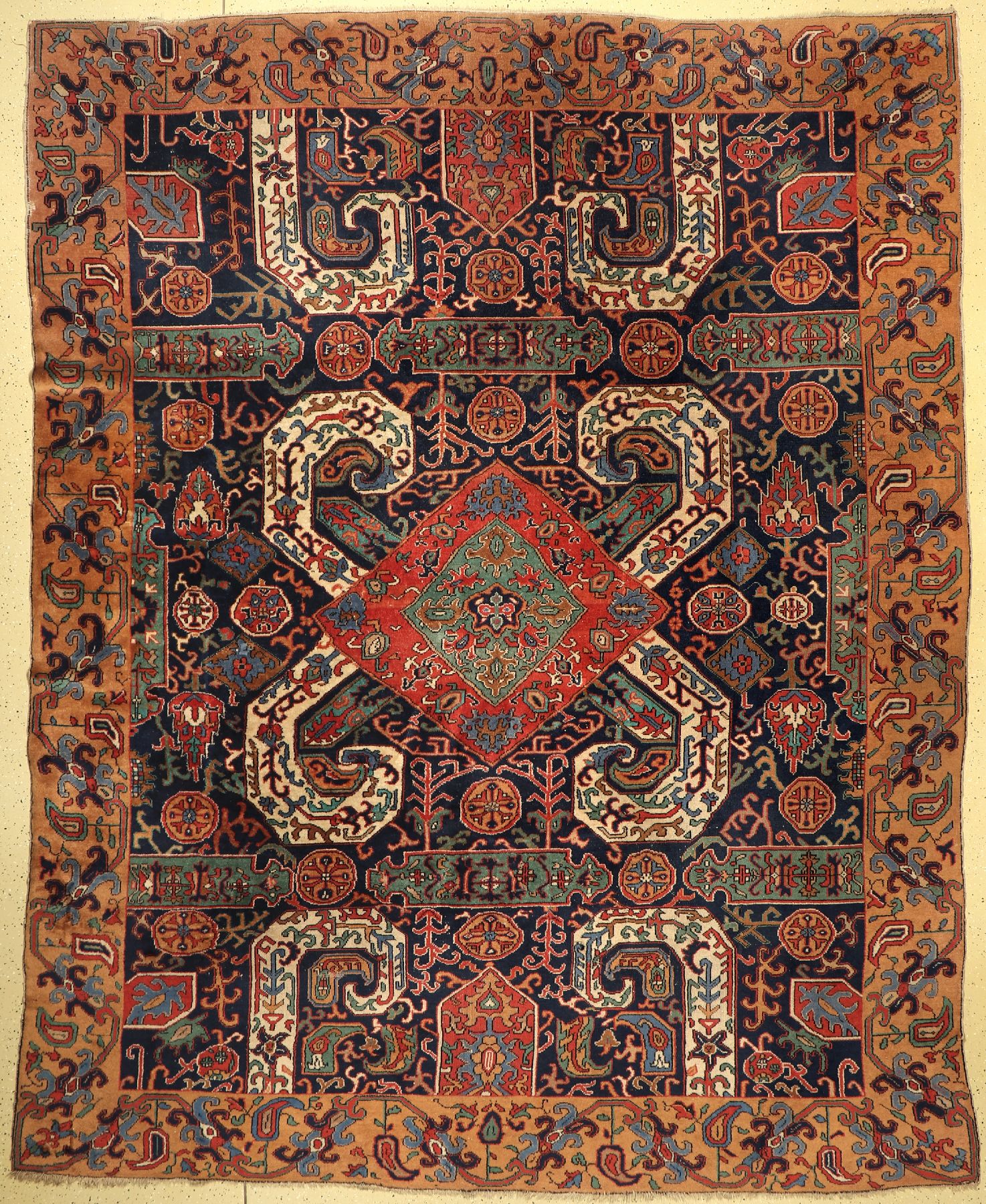 Azeri alt, Azerbaijan, um 1930, Wolle auf Wolle, ca. 345 x 283 cm, EHZ: 3-4