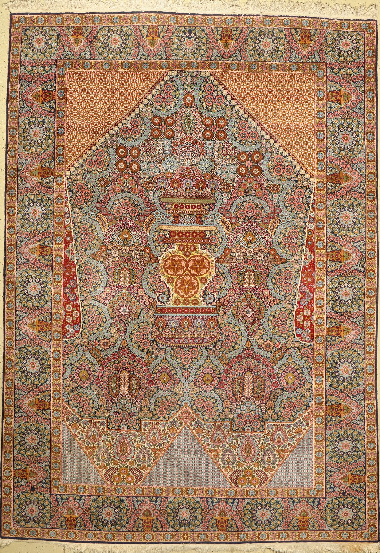 Lahor fein, Pakistan, ca. 50 Jahre, Wolle auf Baumwolle, ca. 340 x 240 cm, EHZ: 2