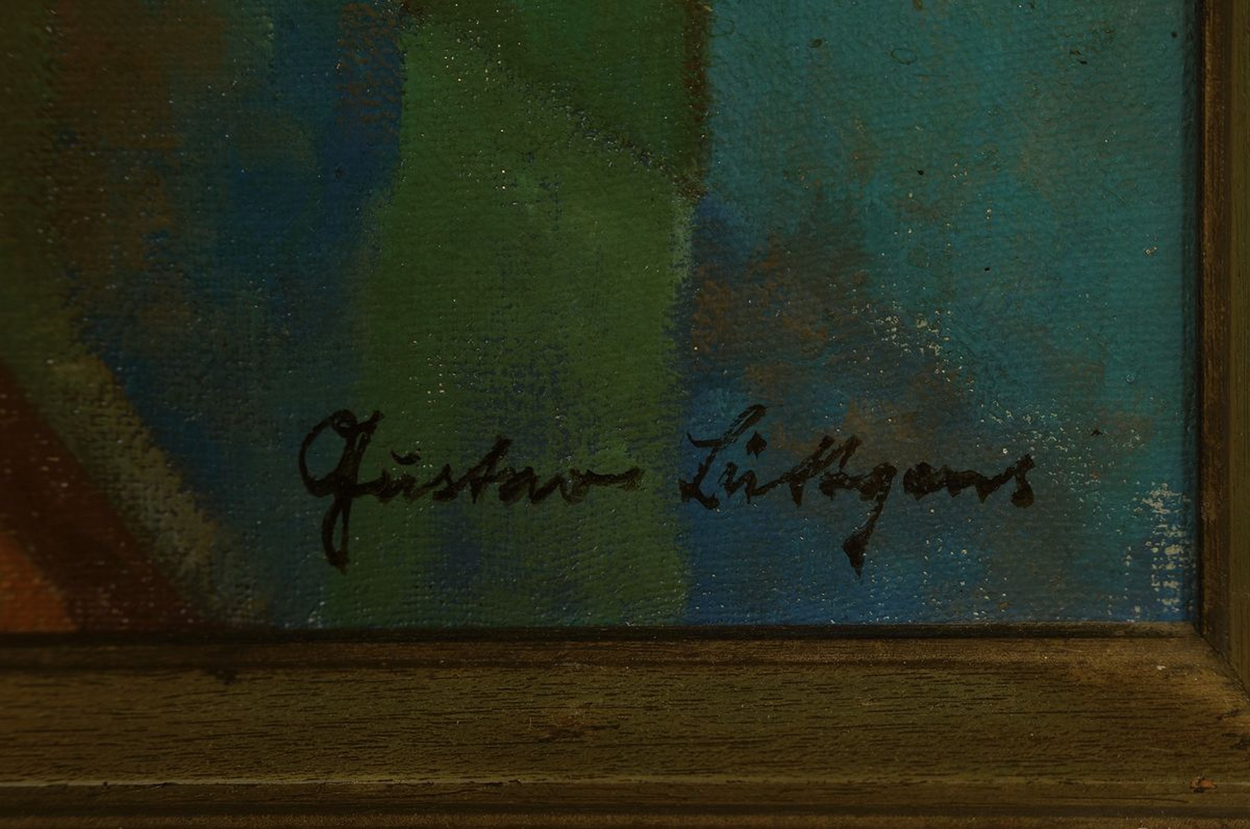 Detail a: Gustav Lüttgens, geb. 1898 Berlin, Blick auf einen Turm, Öl/Lwd, rechts unten signiert, ca. 105x61cm, R. ca. 107x63cm
