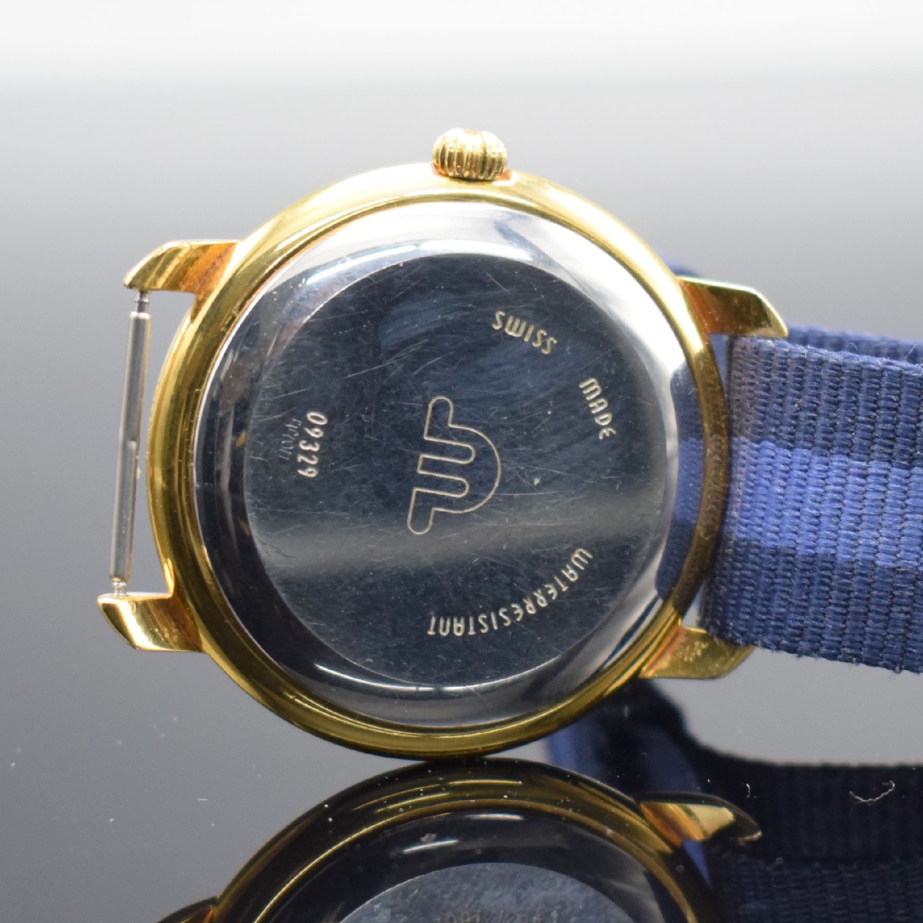 Detail f: MAURICE LACROIX Herrenarmbanduhr, Schweiz um 1990, Automatik, Ref. 09329, verg. Geh., Stahlboden aufgedr., silb. guill. Zifferbl. mit arab. Zahlen, ...